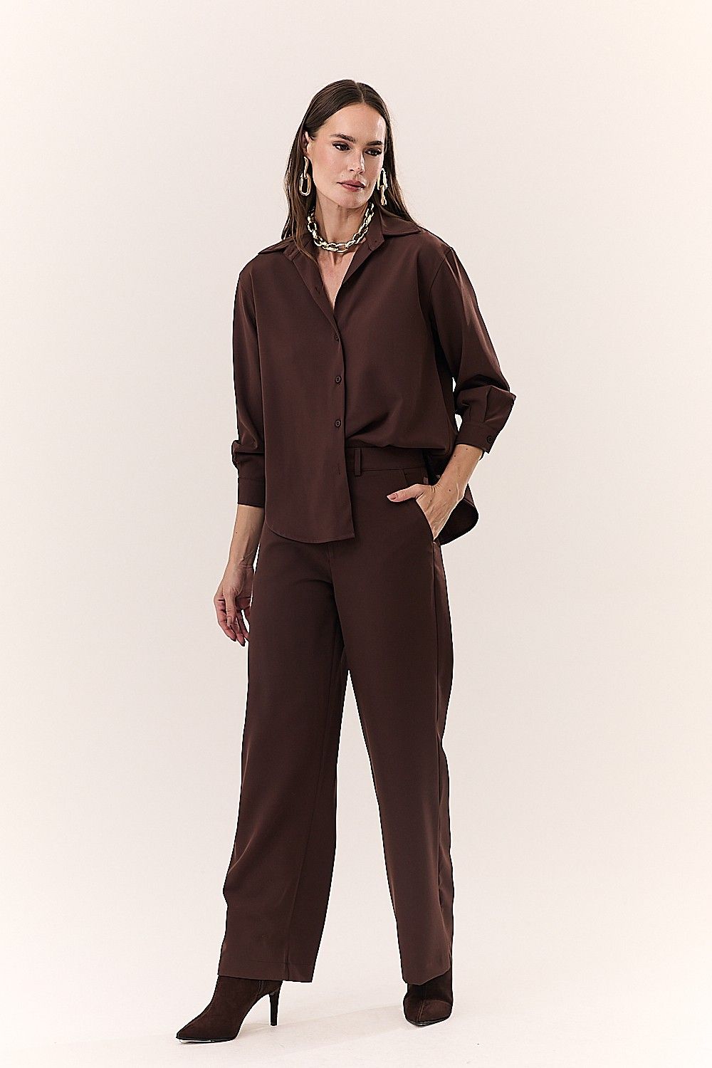Calça Reta Feminina com Bolsos Rosana