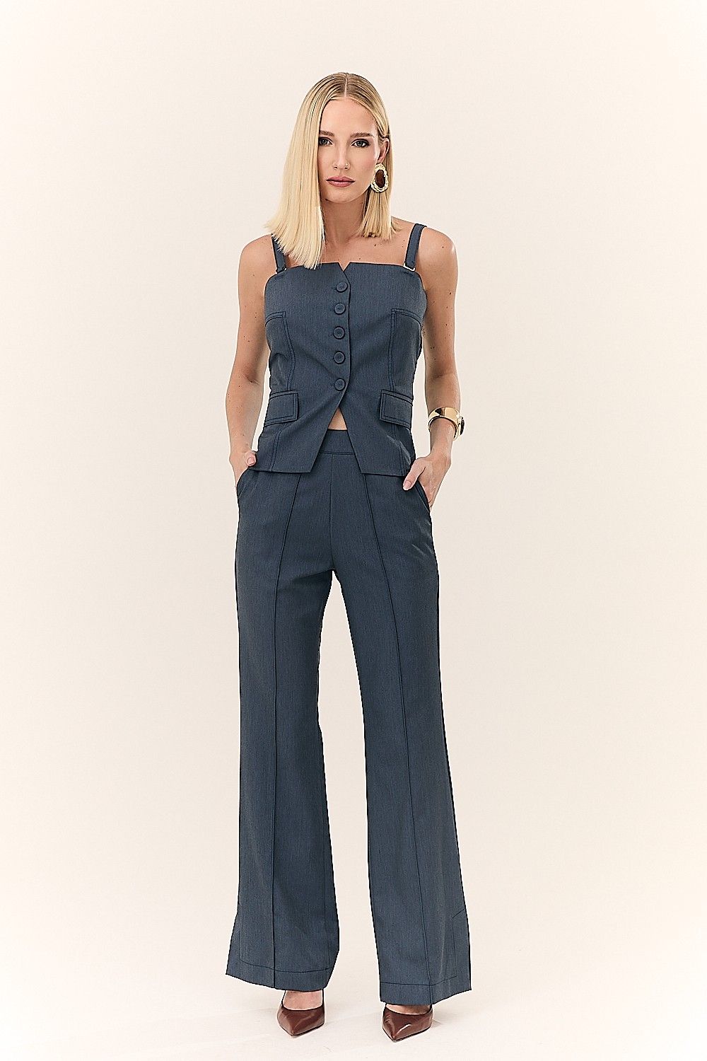 Blusa Colete Feminina com Bolsos Carla