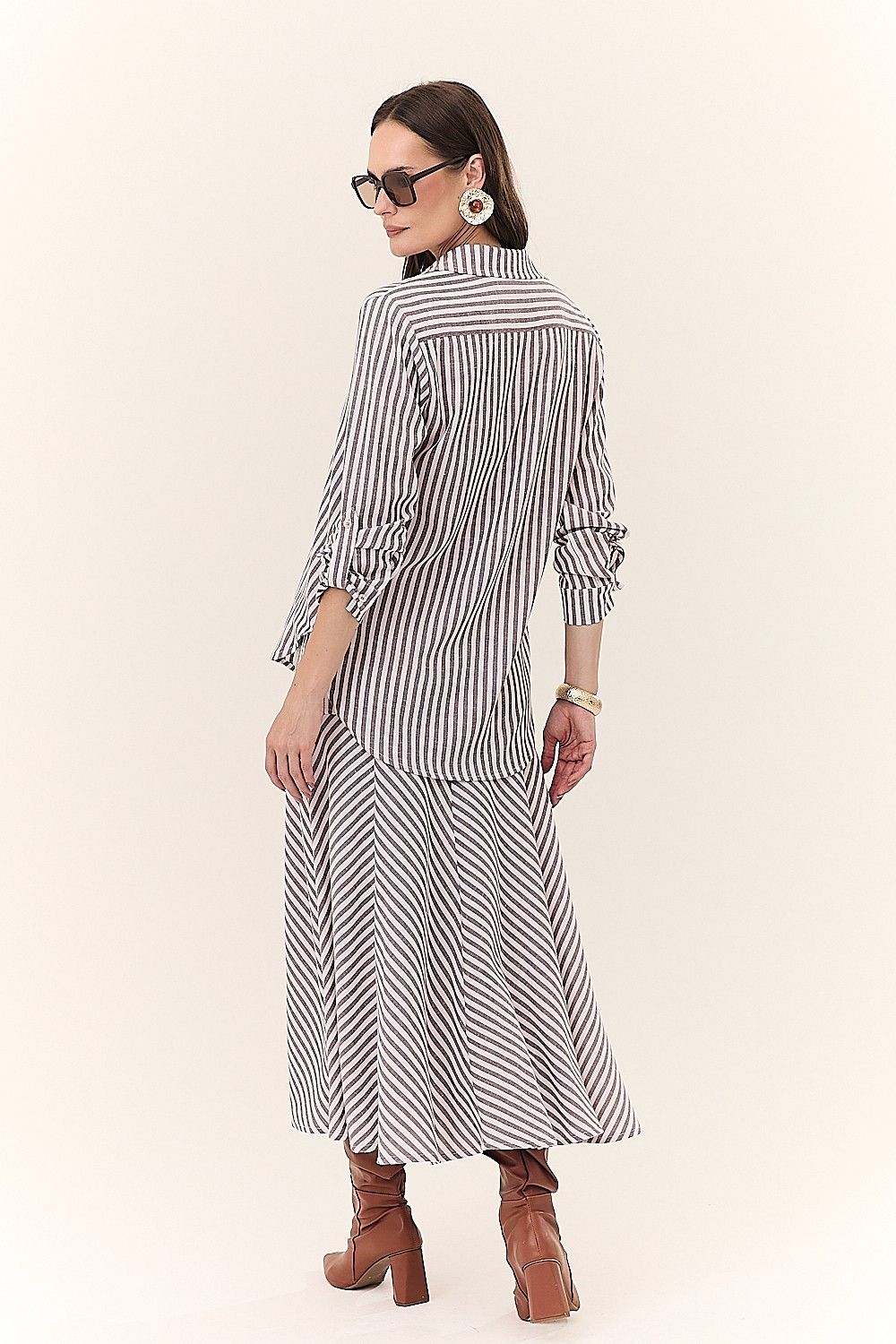 Camisa Listrada com Bolso Giullia