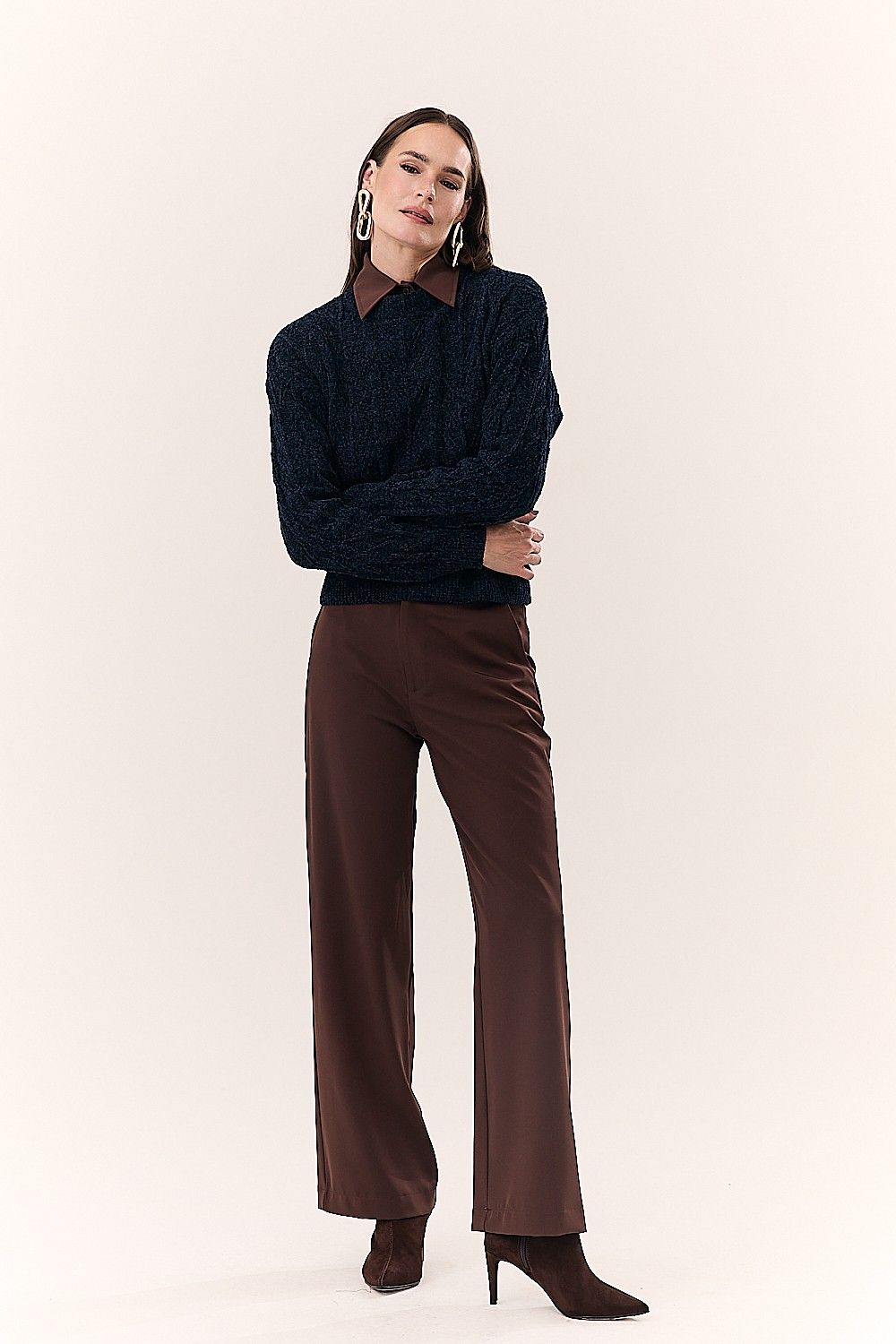 Tricot Texturizado Manga Longa com Gola Luísa