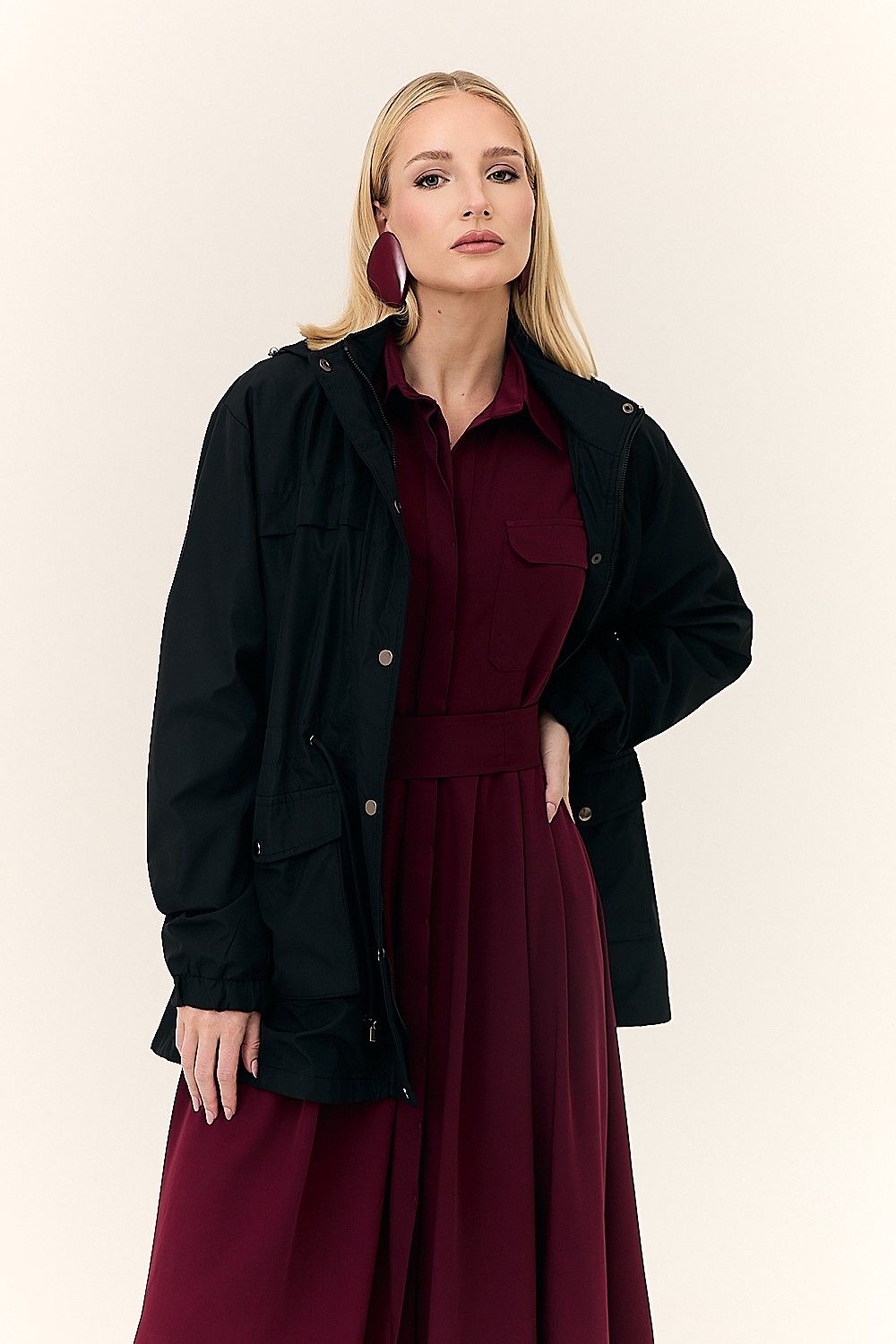 Jaqueta Parka com Bolsos e Capuz Cléo