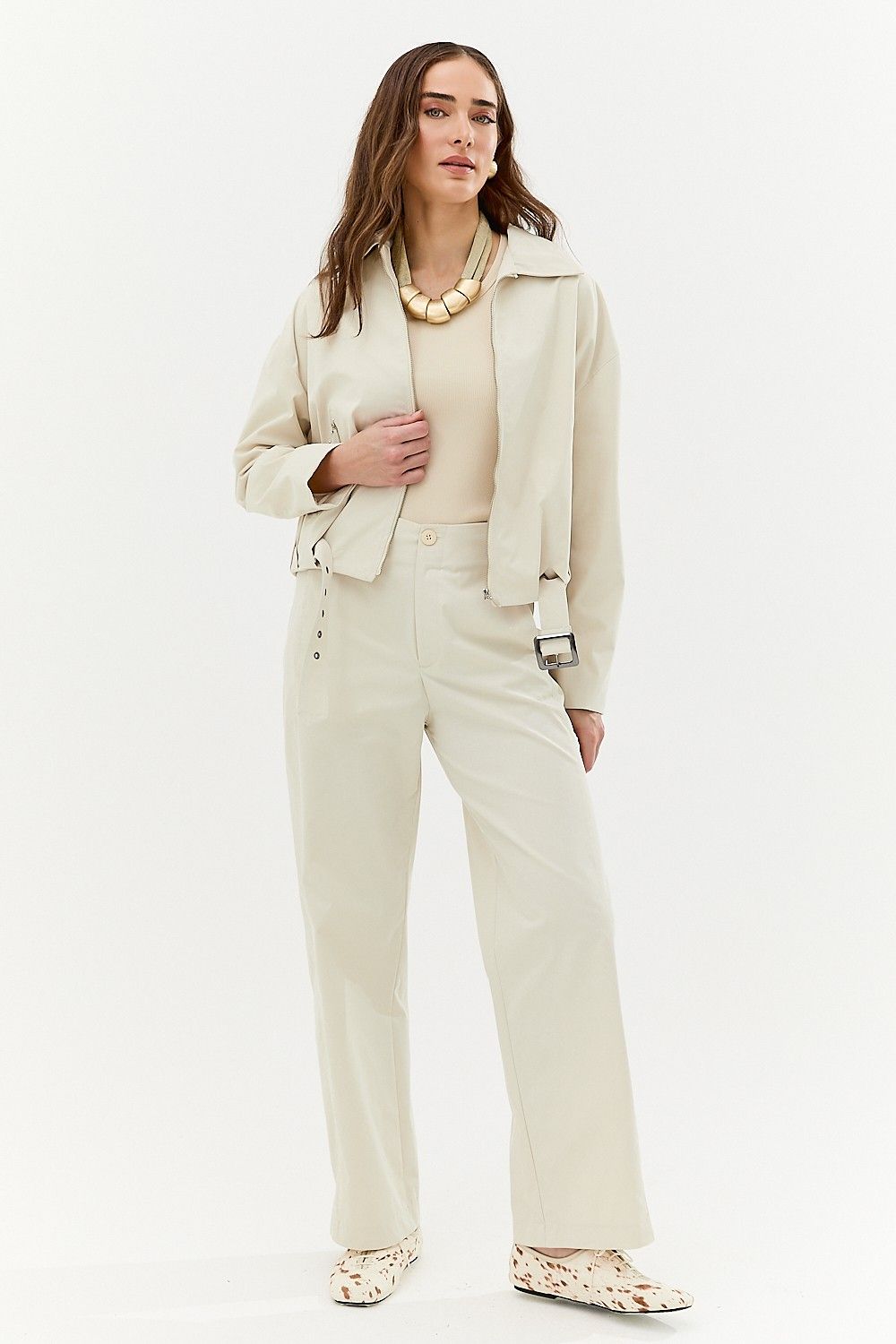 Jaqueta Bomber Feminina com Fivela Melissa