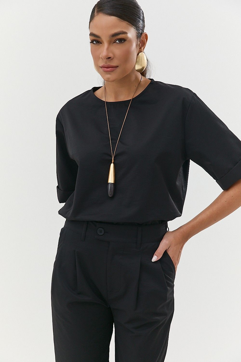 Blusa Básica Feminina em Alfaiataria Roxy