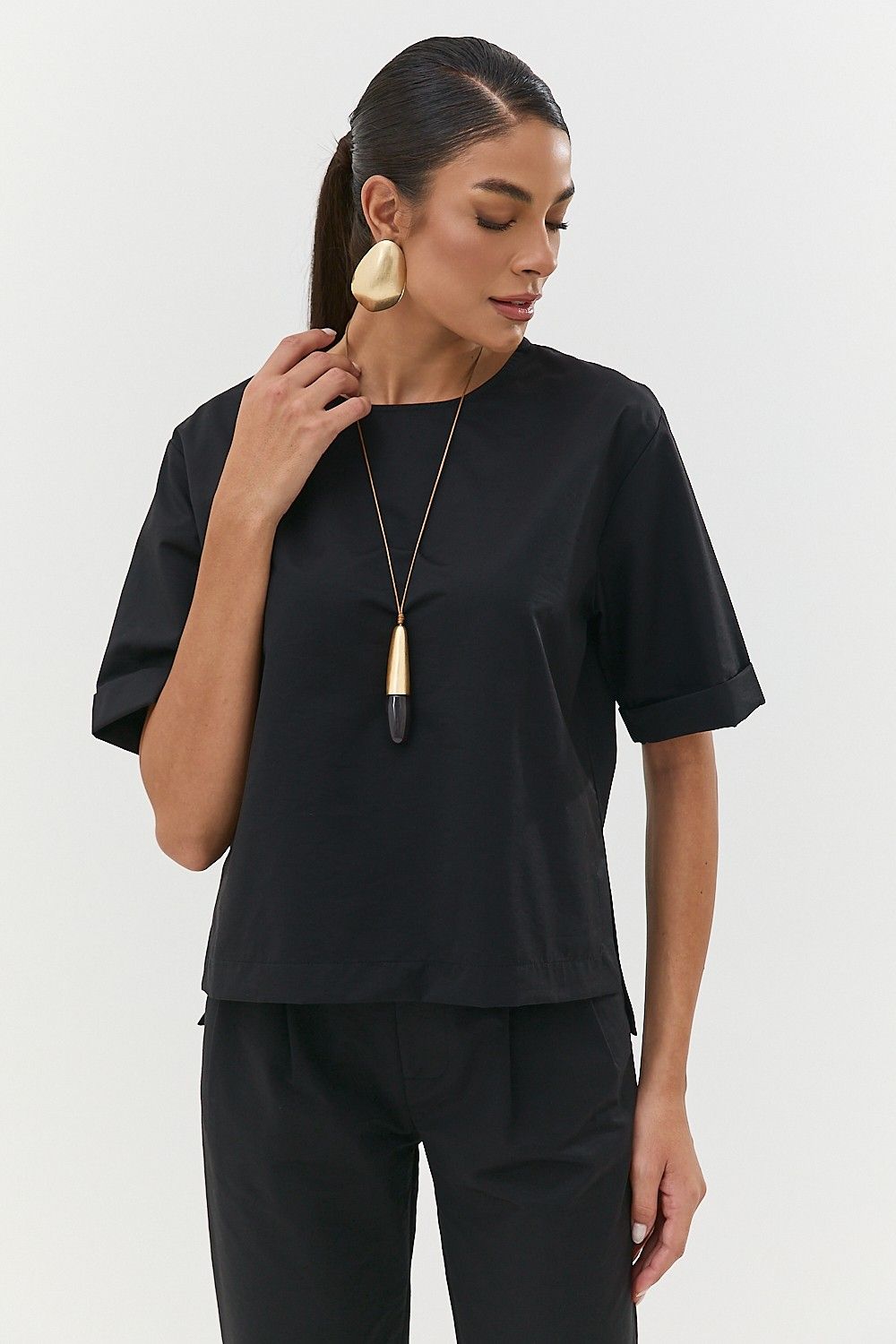 Blusa Básica Feminina em Alfaiataria Roxy