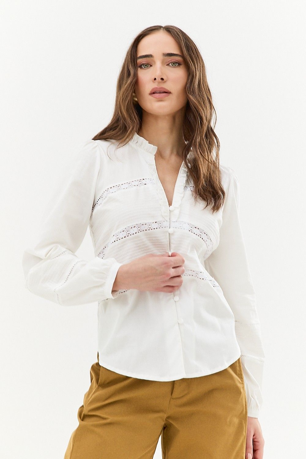 Calça Pantalona Feminina Friso e Detalhe Cós Simone