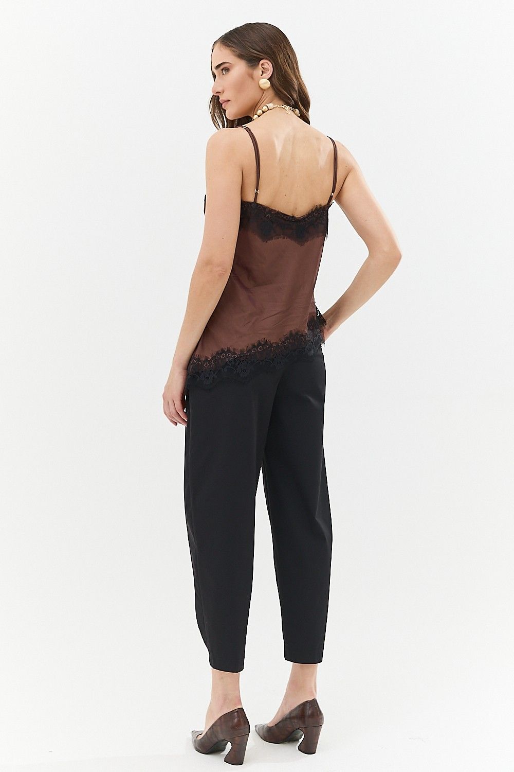 Blusa Regata Assimétrica com Renda Rebeca