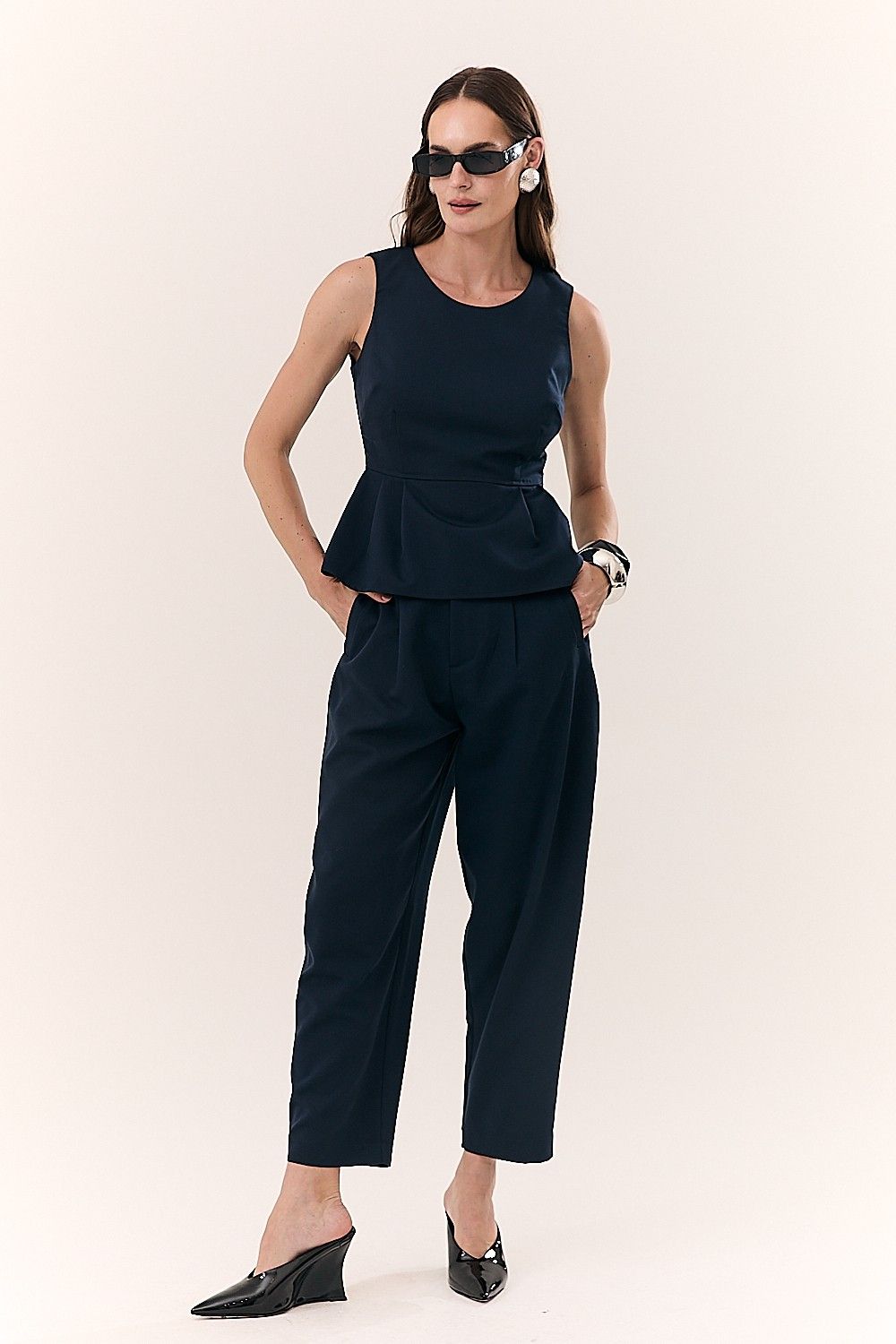 Blusa Regata Feminina Peplum Simone