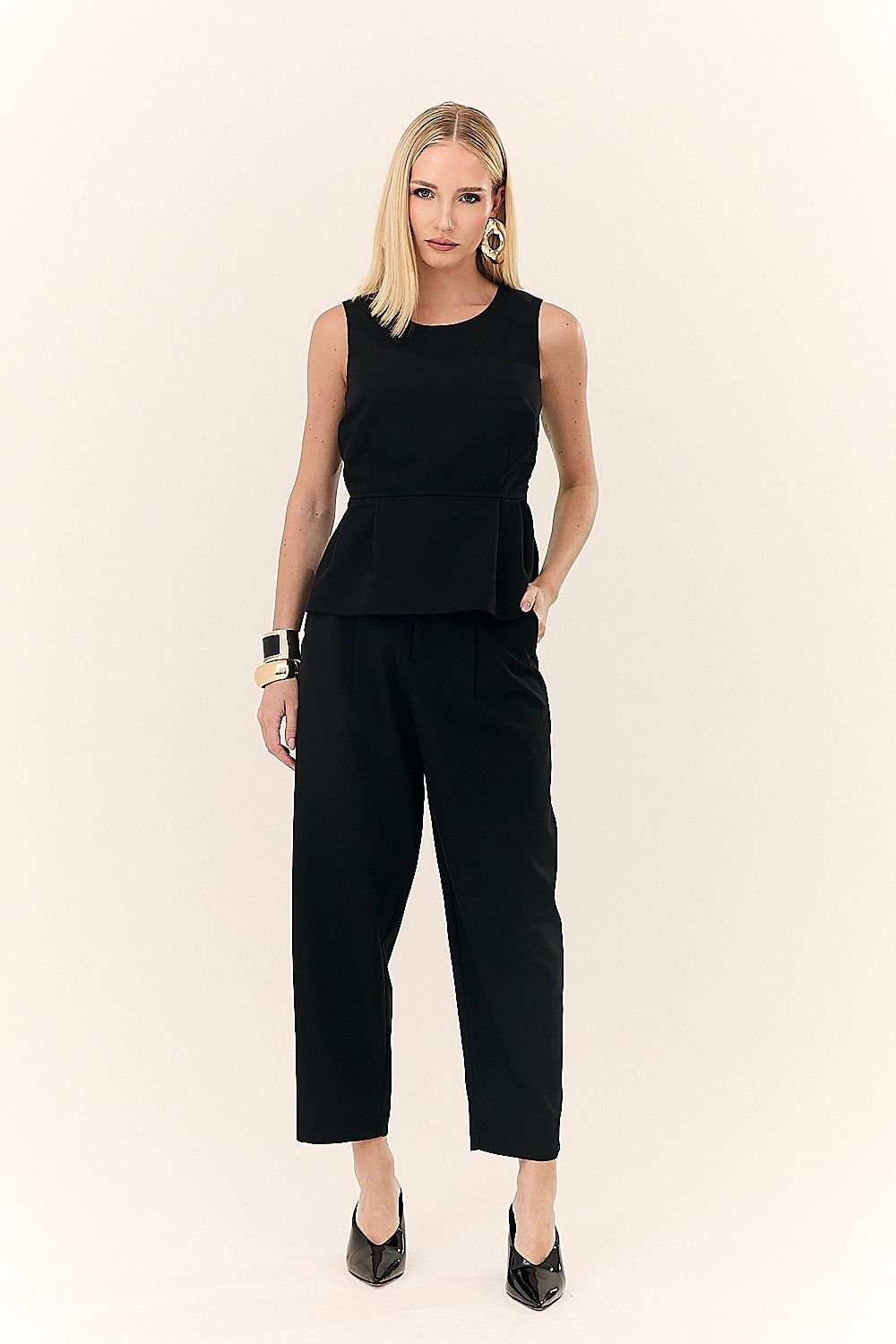 Blusa Regata Feminina Peplum Simone
