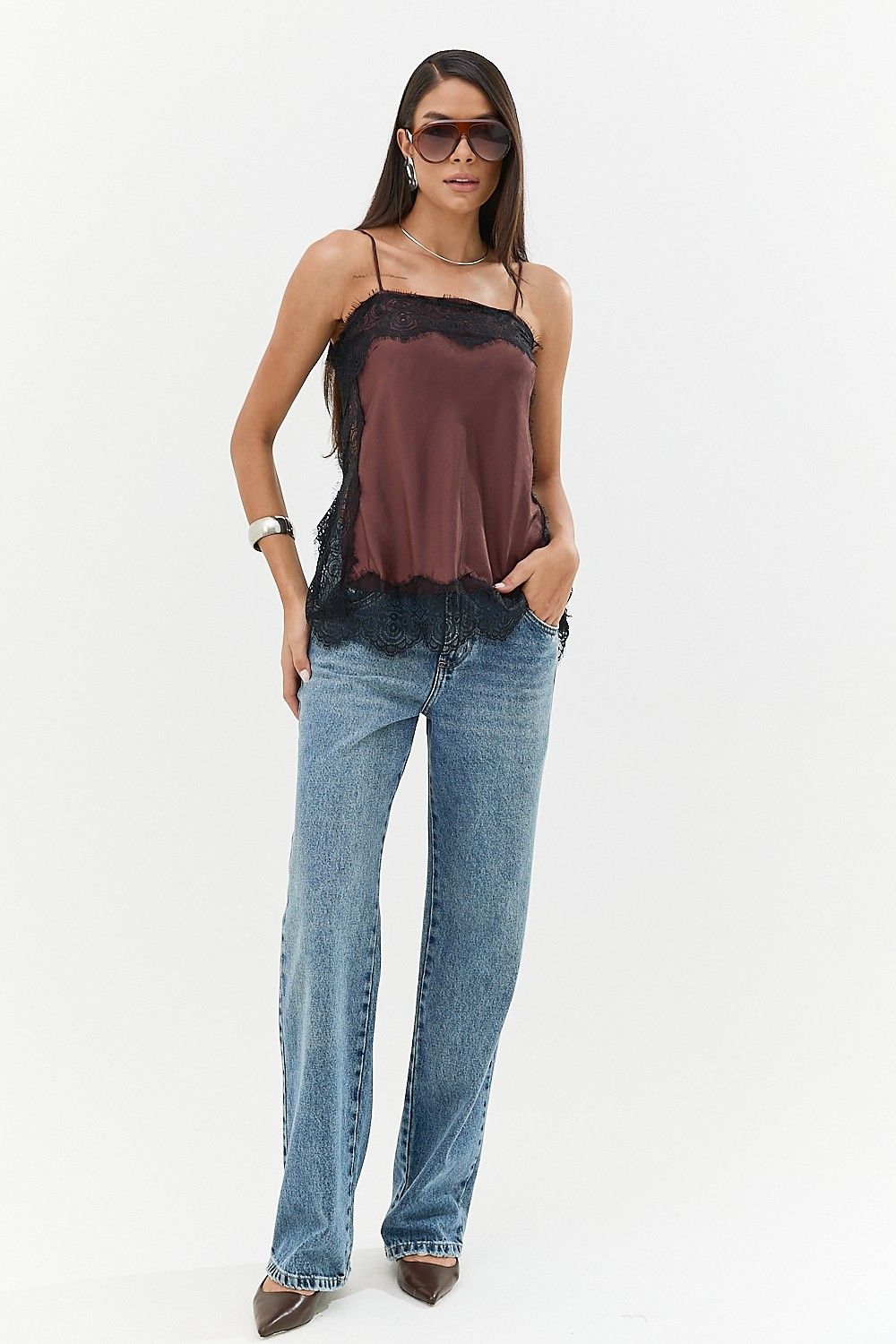 Blusa Regata Feminina com Renda Cinthia