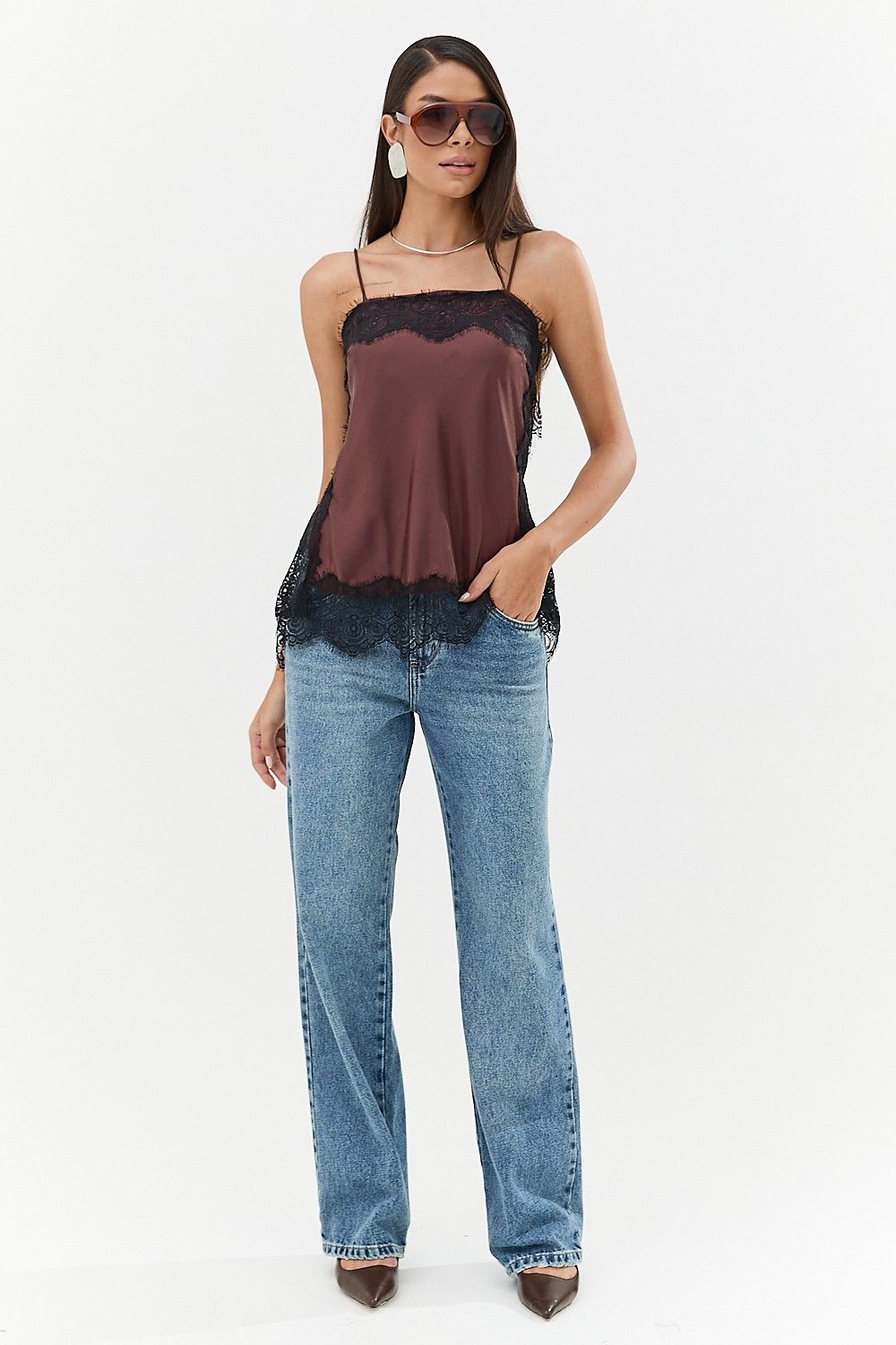 Blusa Regata Feminina com Renda Cinthia