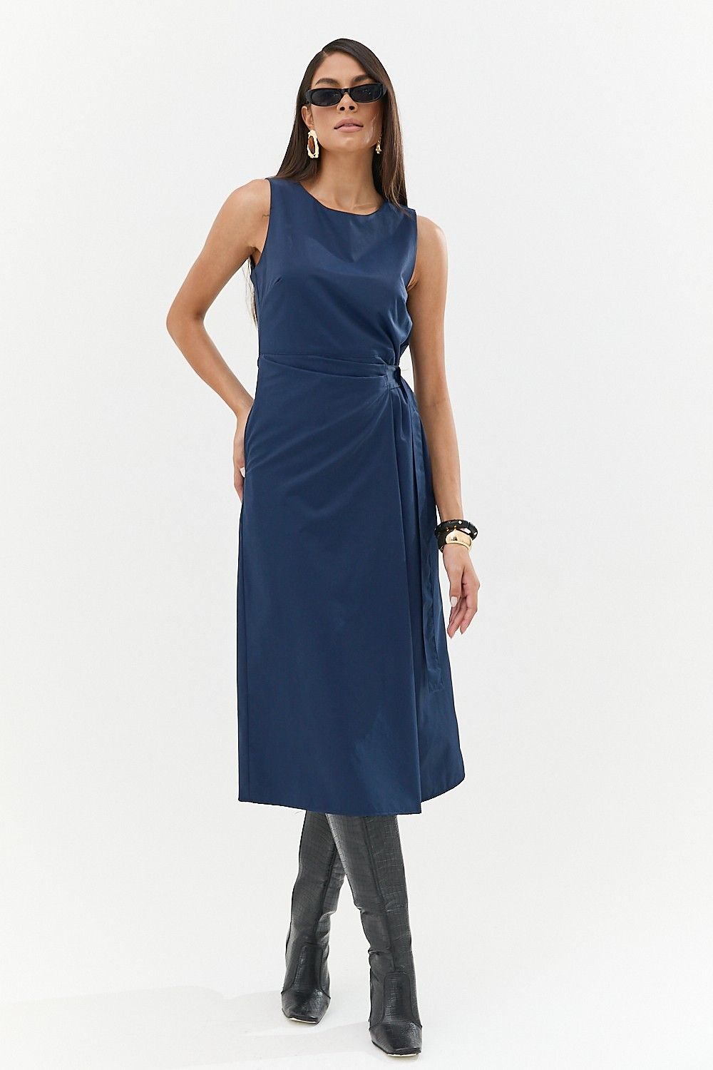 Vestido Midi com Amarração Roxy