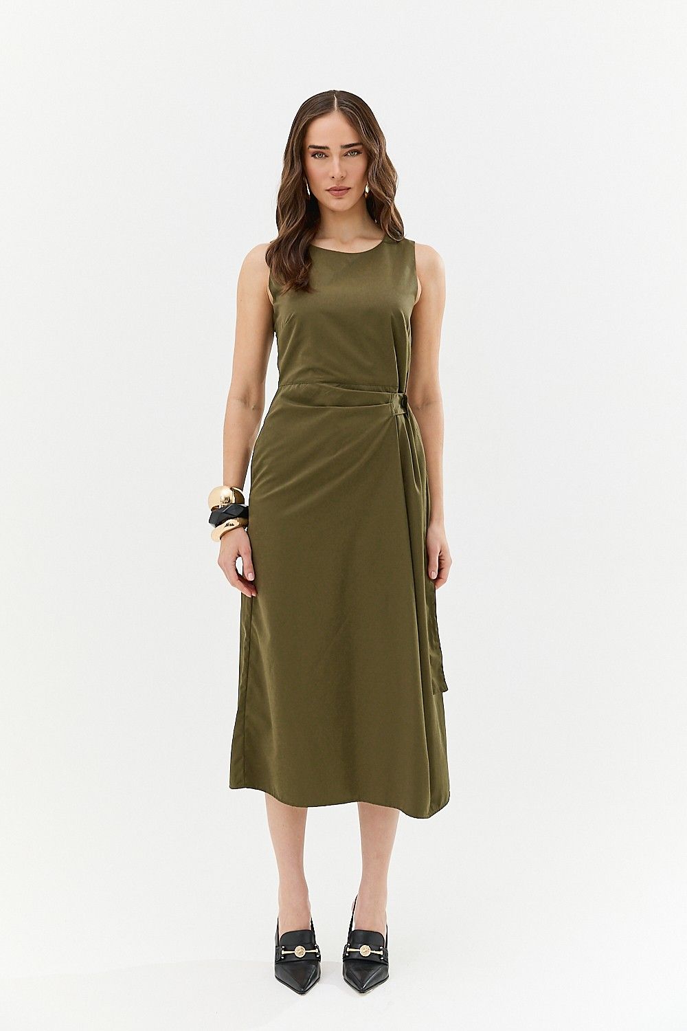 Vestido Midi com Amarração Roxy