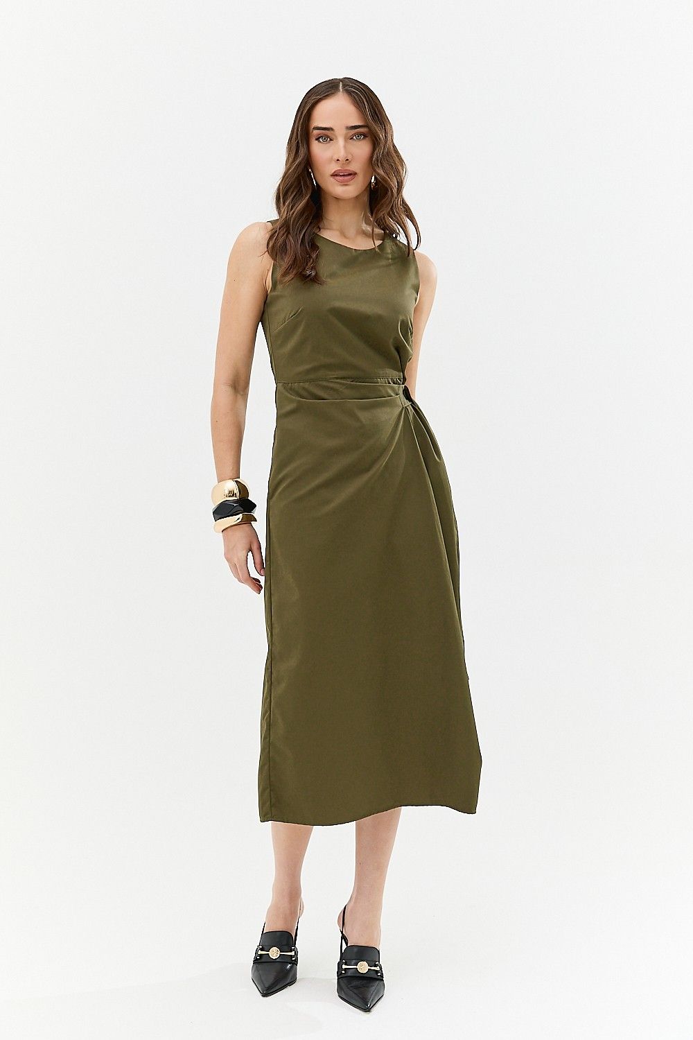 Vestido Midi com Amarração Roxy