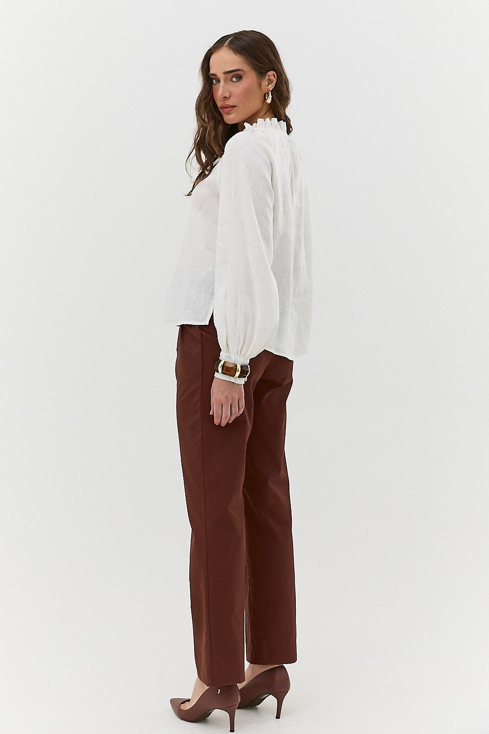 Blusa Feminina Linho Puro Amarração Sara