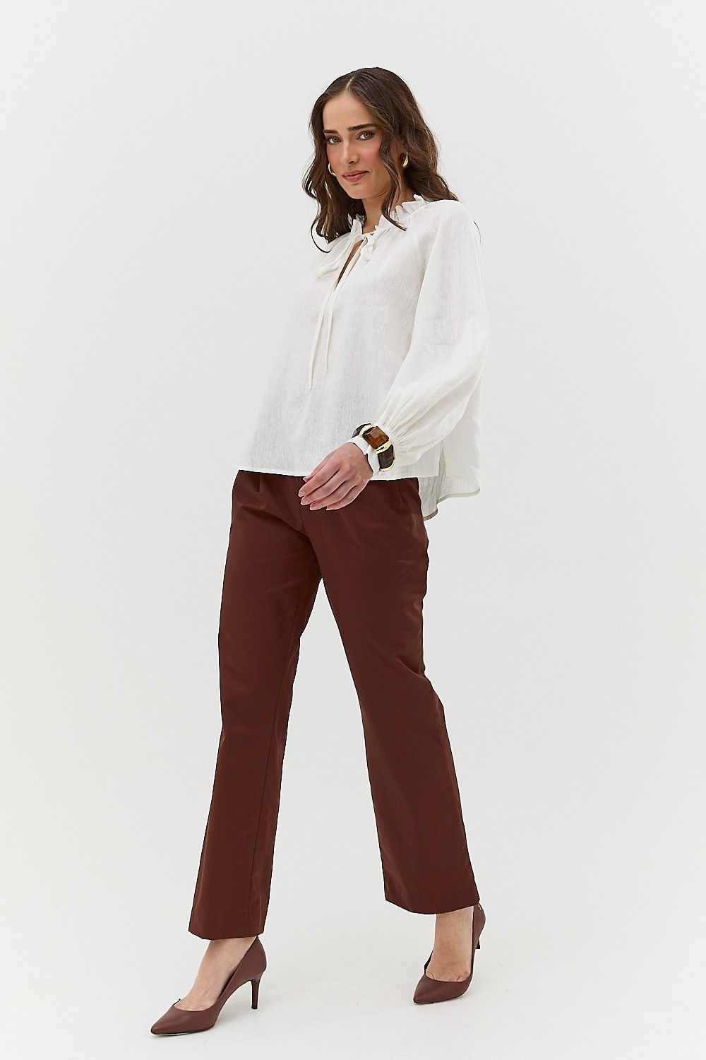 Blusa Feminina Linho Puro Amarração Sara