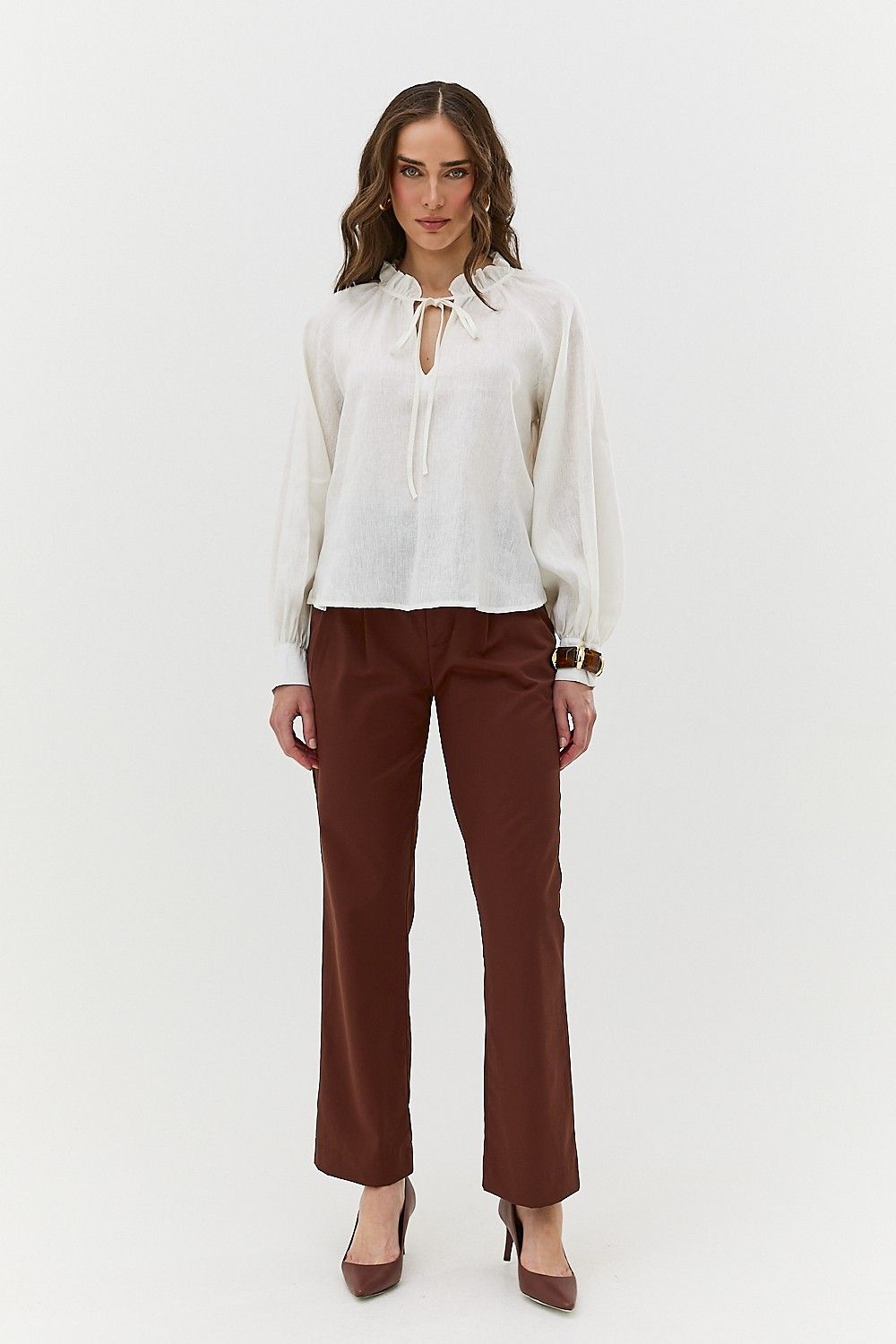Blusa Feminina Linho Puro Amarração Sara