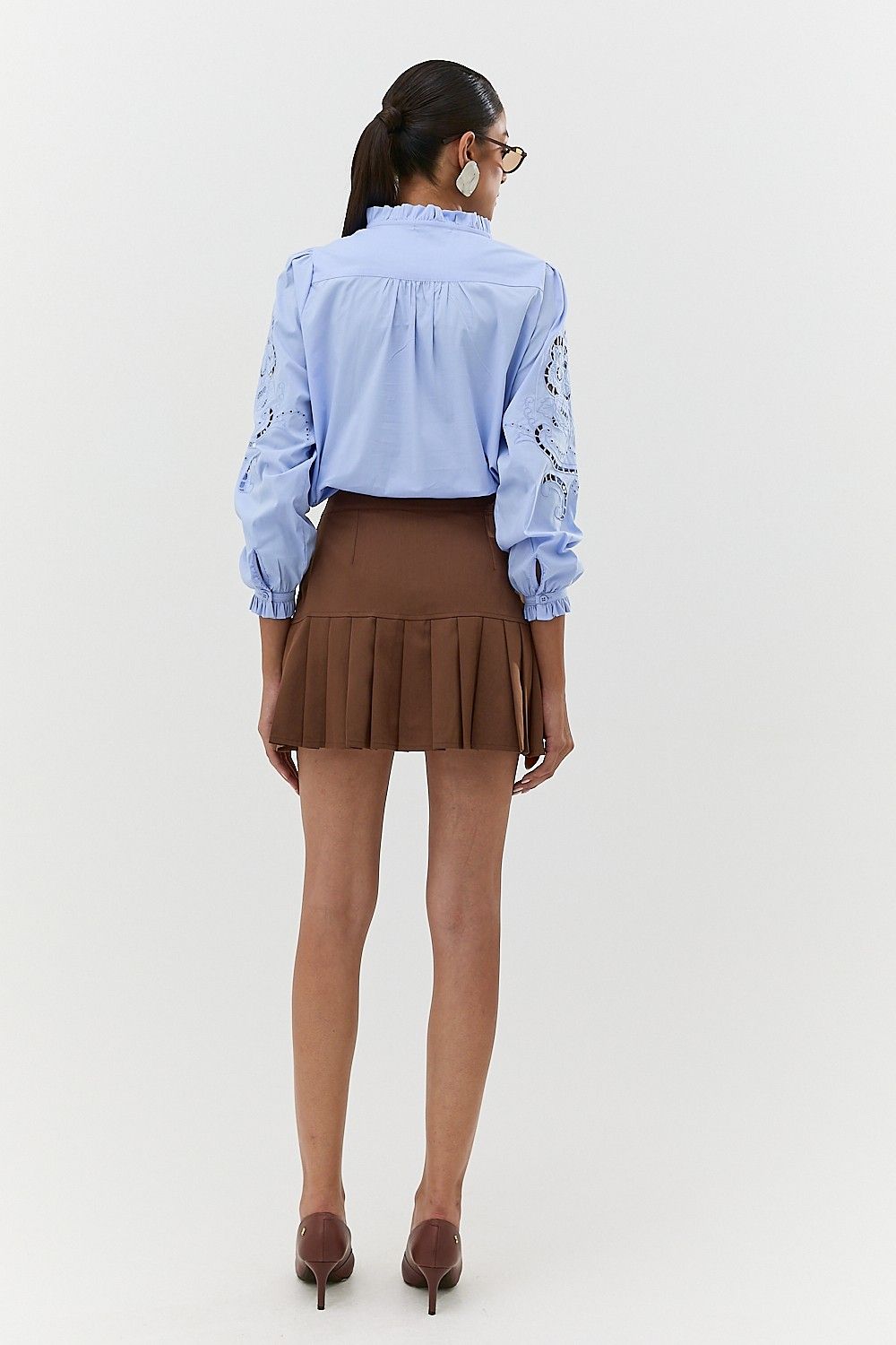 Blusa Tricoline Feminina com Detalhe Bordado Nina