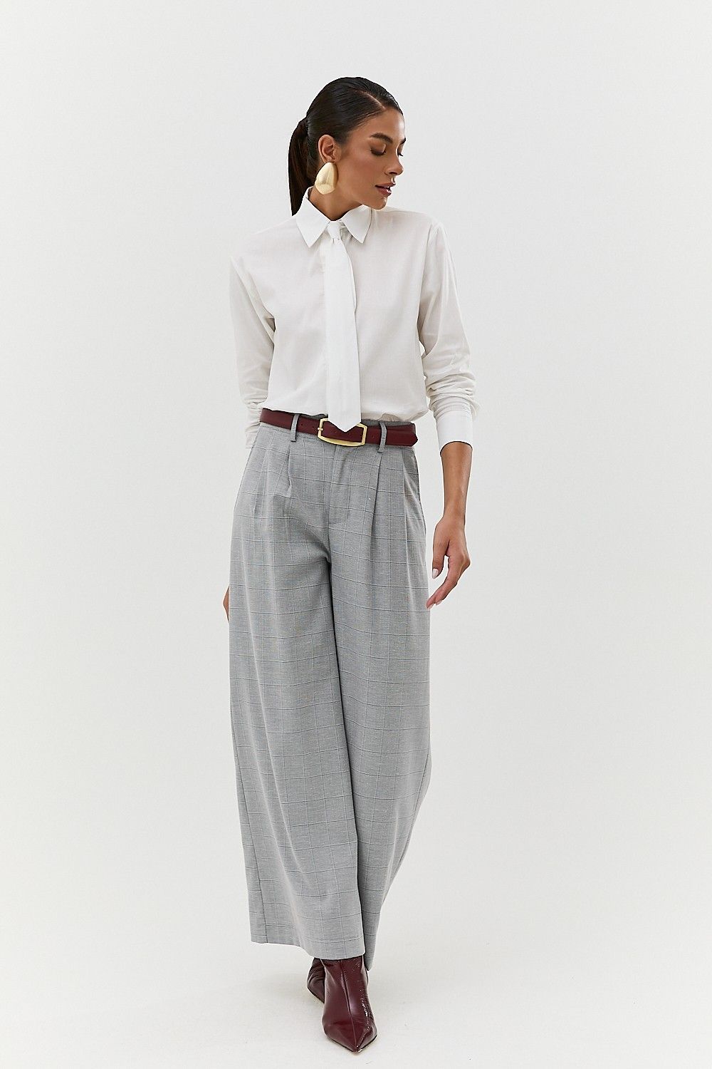 Camisa Tricoline Feminina com Gravata Nina