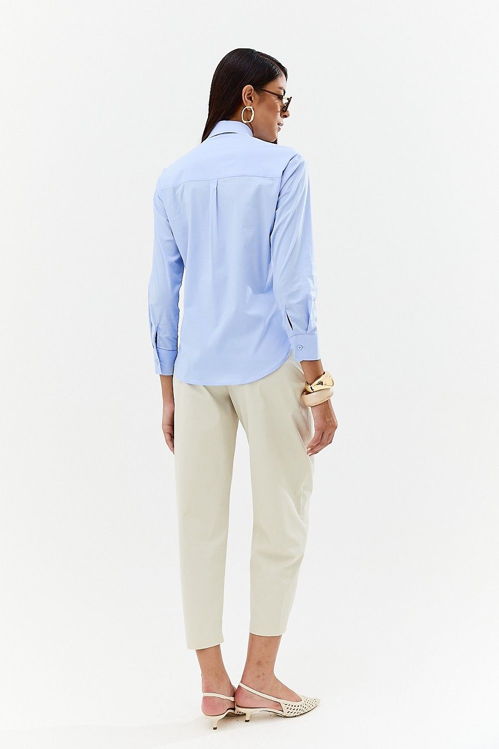 Camisa Tricoline Feminina com Gravata Nina