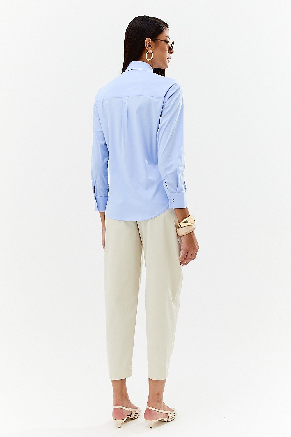 Camisa Tricoline Feminina com Gravata Nina