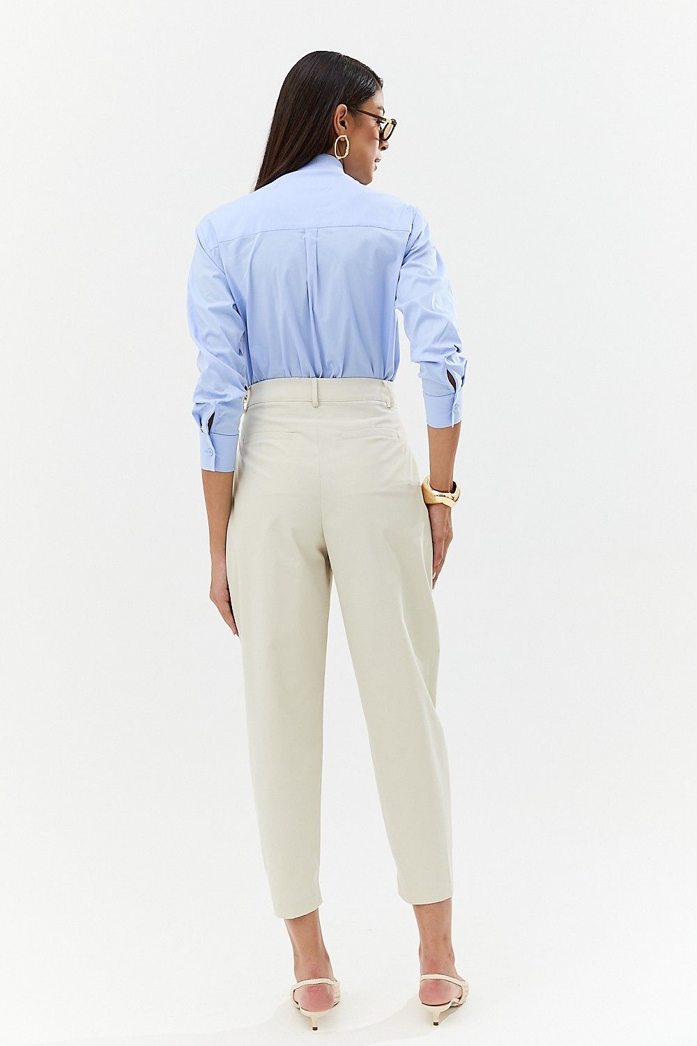 Camisa Tricoline Feminina com Gravata Nina