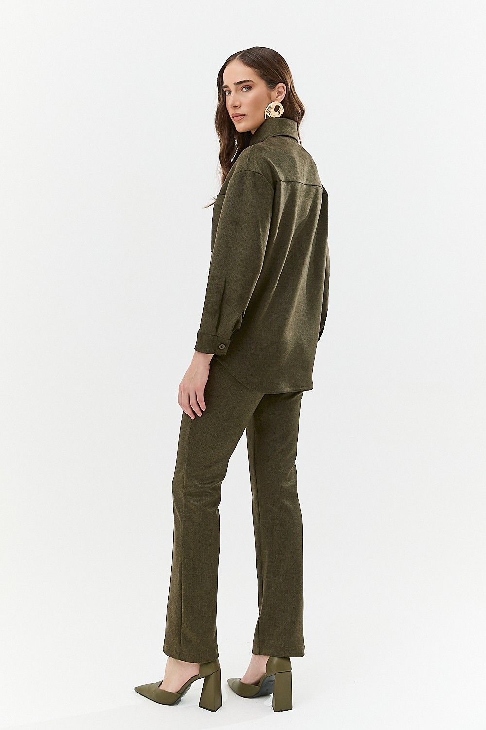 Calça Reta Feminina Friso Flannel Cintia
