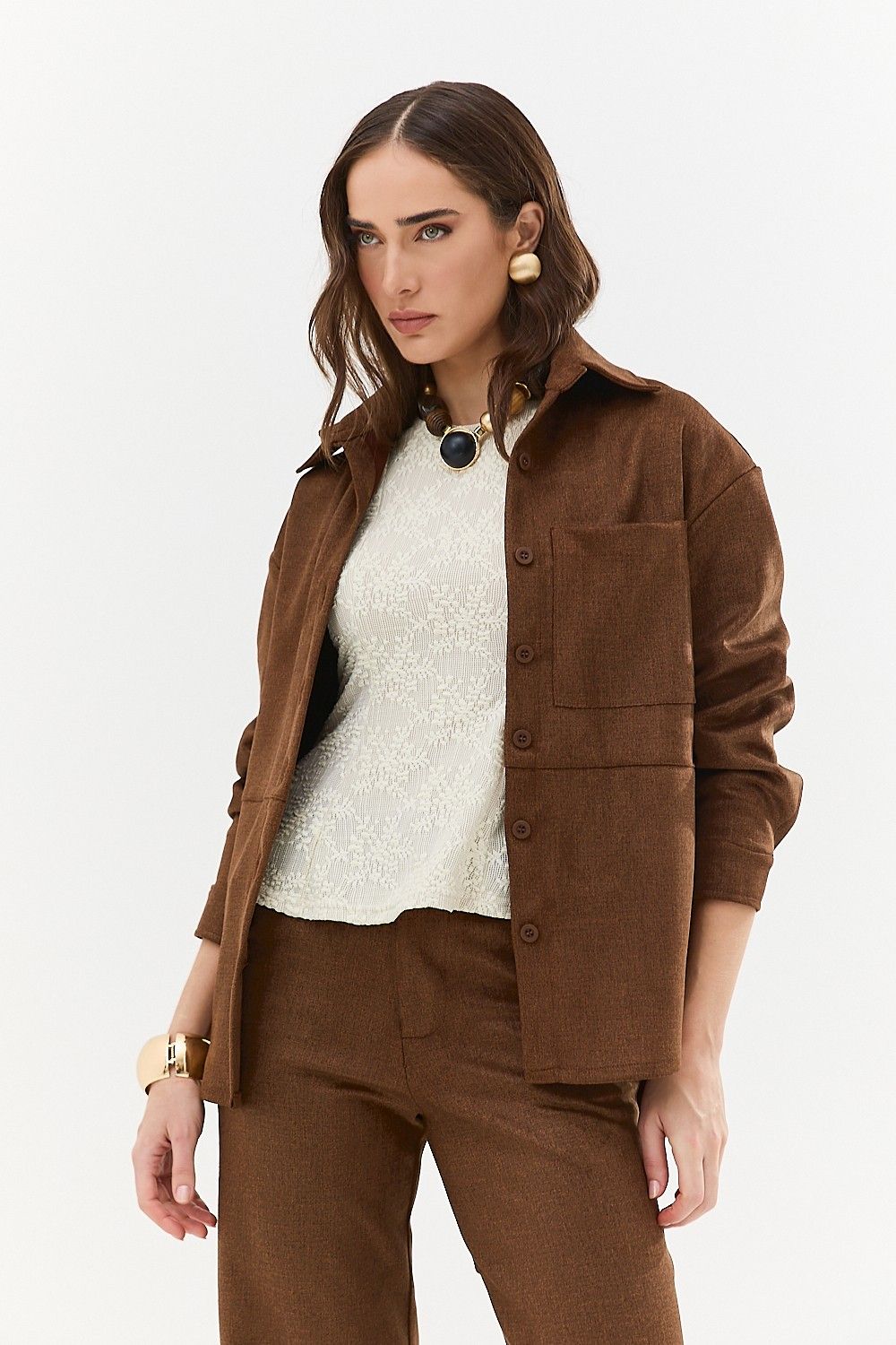 Camisa Feminina Flannel com Bolso Raissa