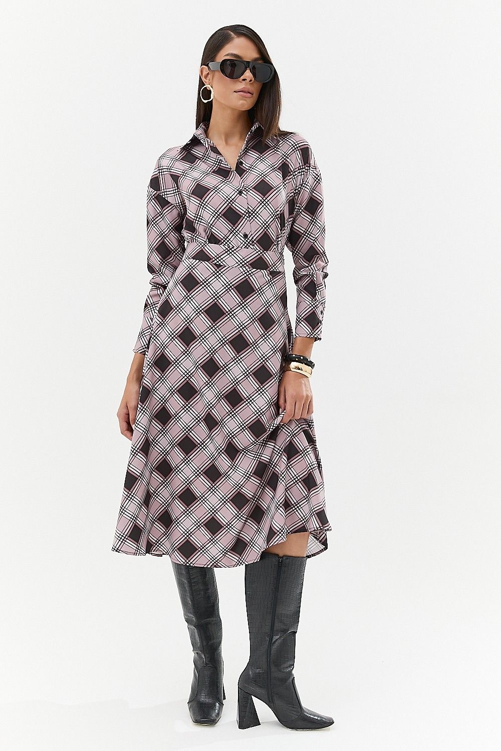 Camisa Feminina Xadrez Monique