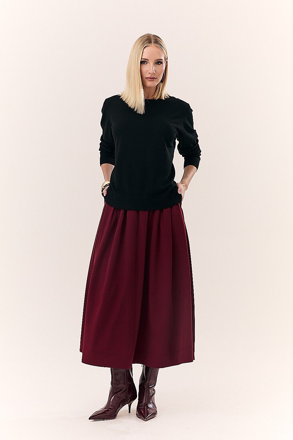 Blusa Feminina Básica Tricot e Detalhes Canelados Nair