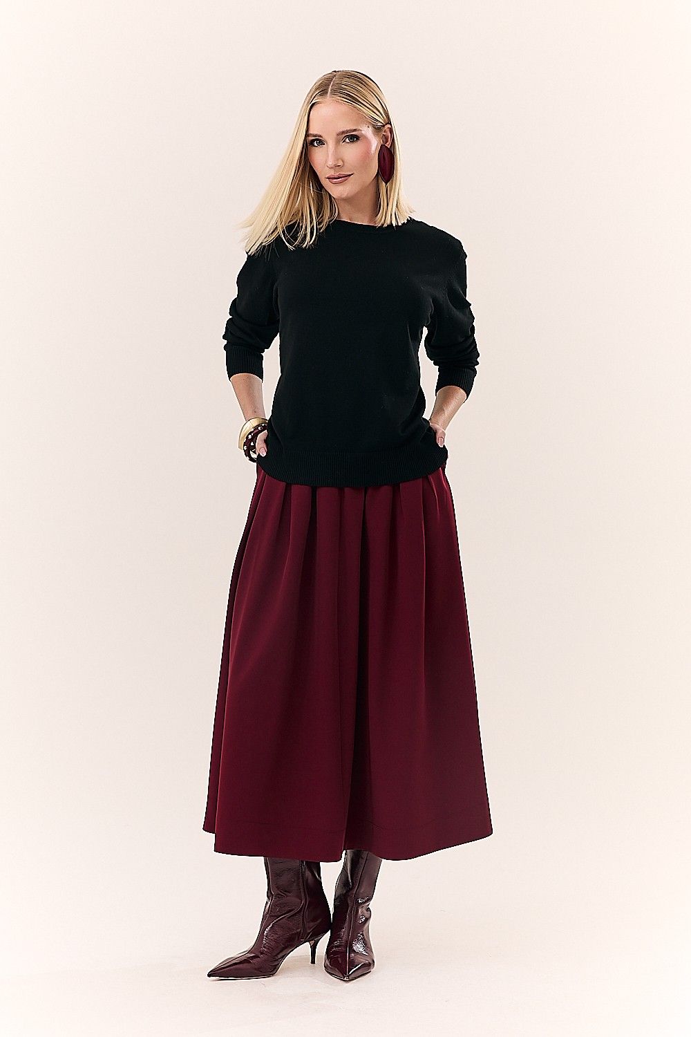 Blusa Feminina Básica Tricot e Detalhes Canelados Nair