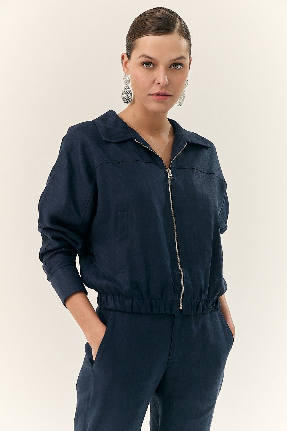 Jaqueta Feminina Worker Puro Linho Carol 