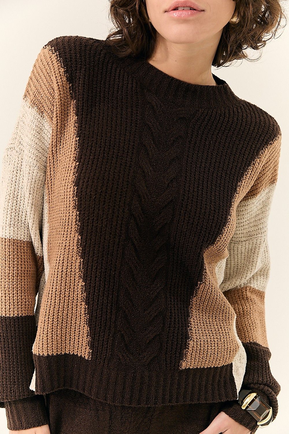 Blusa Feminina Tricot Tricolor Isis