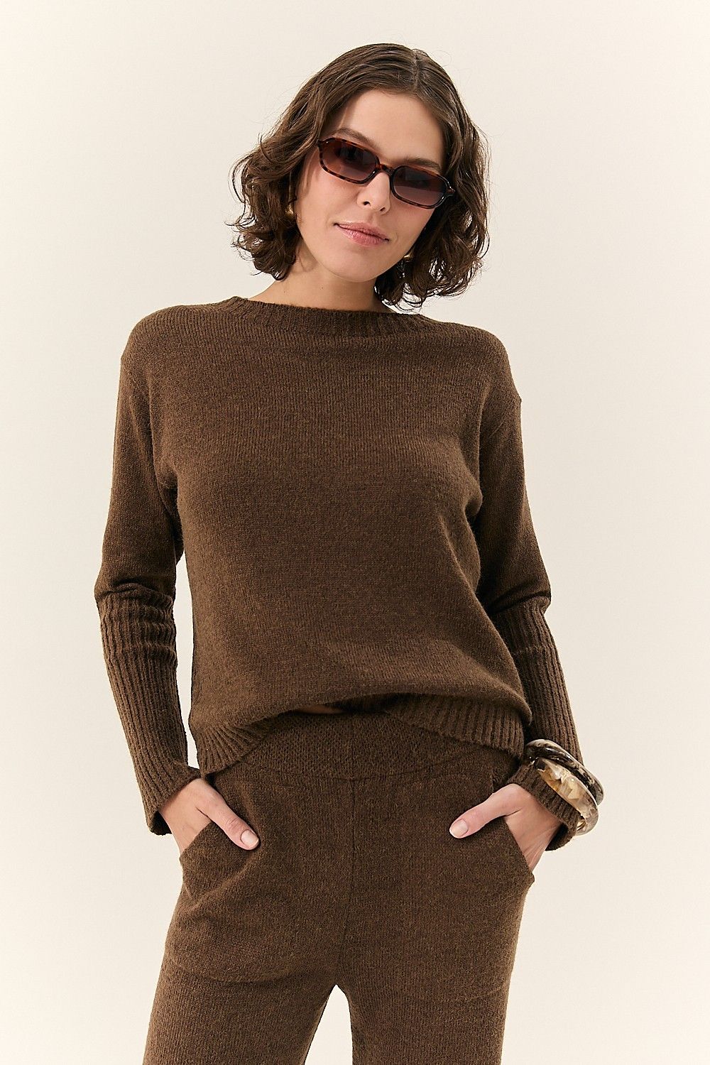Calça Feminina Tricot Mara Wide Leg
