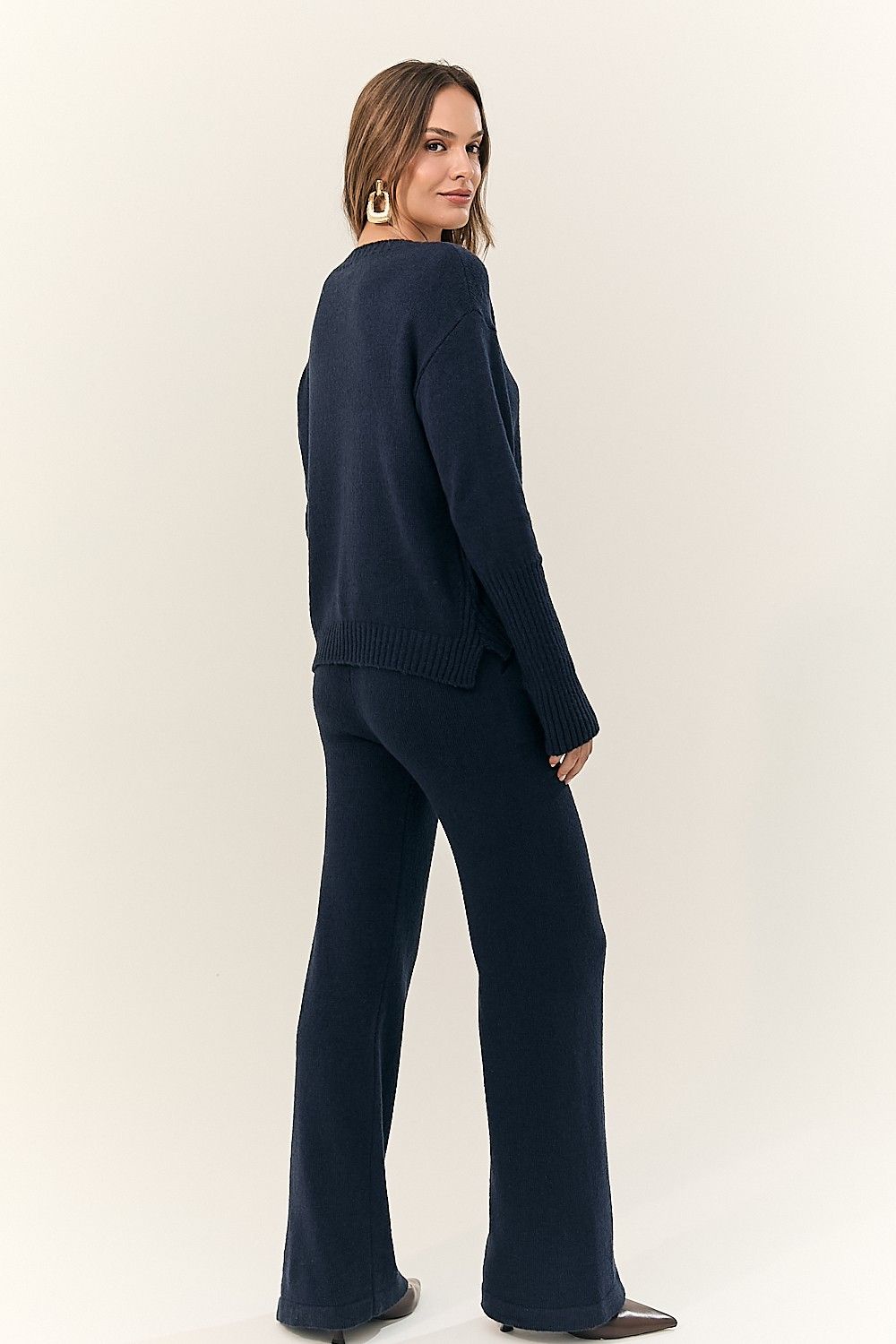 Calça Feminina Tricot Mara Wide Leg