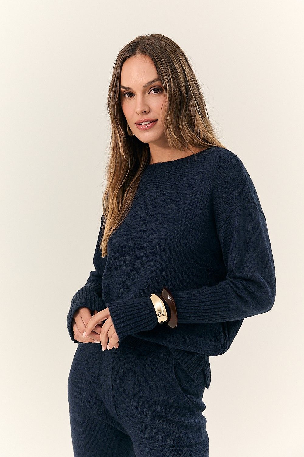 Calça Feminina Tricot Mara Wide Leg