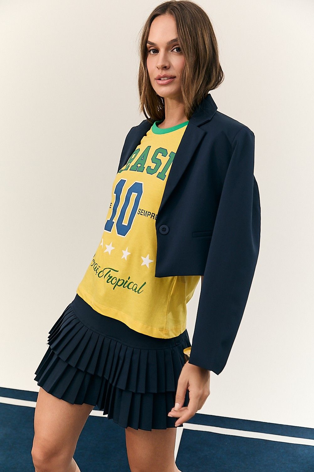 Camiseta Brasil Tropical Amarelo