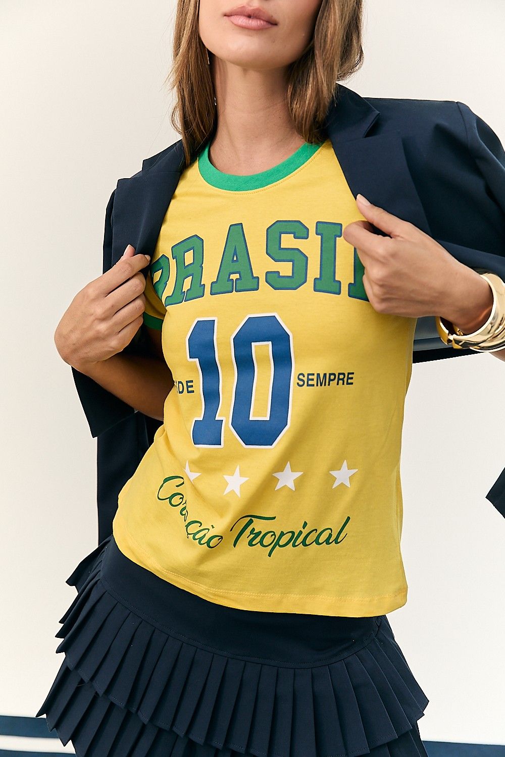 Camiseta Brasil Tropical Amarelo