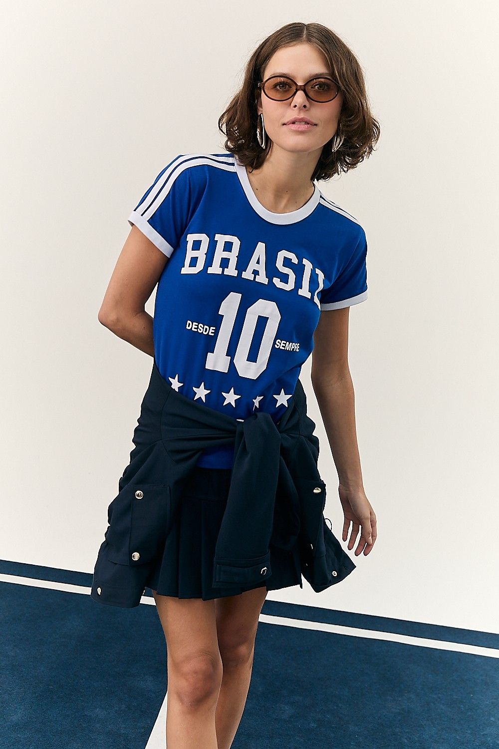 Camiseta Brasil Tropical Azul