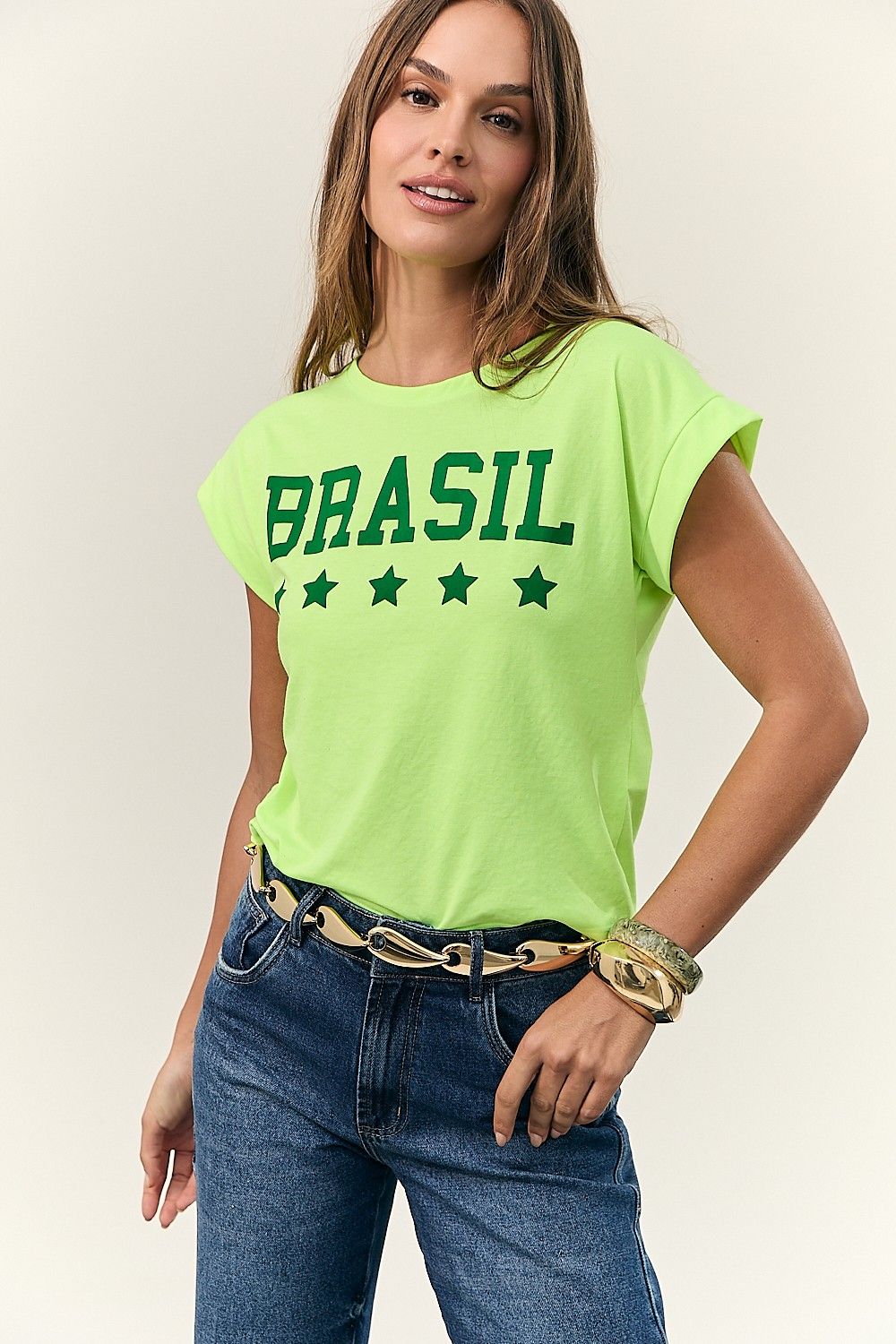 Camiseta Brasil Verde Neon
