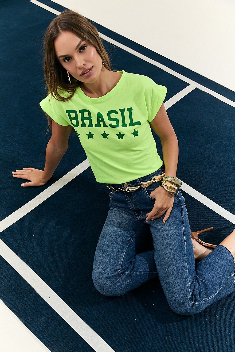Camiseta Brasil Verde Neon