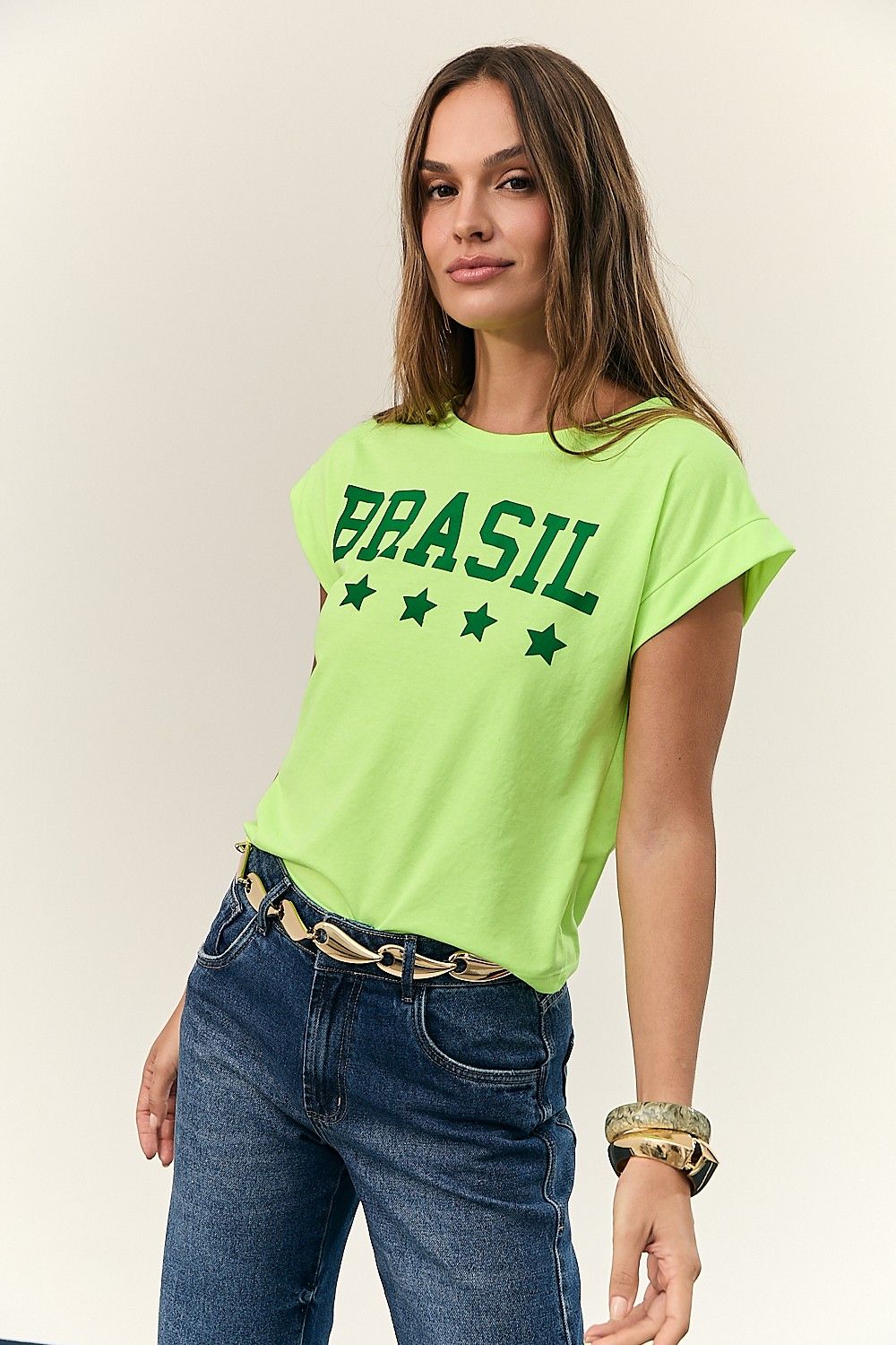 Camiseta Brasil Verde Neon