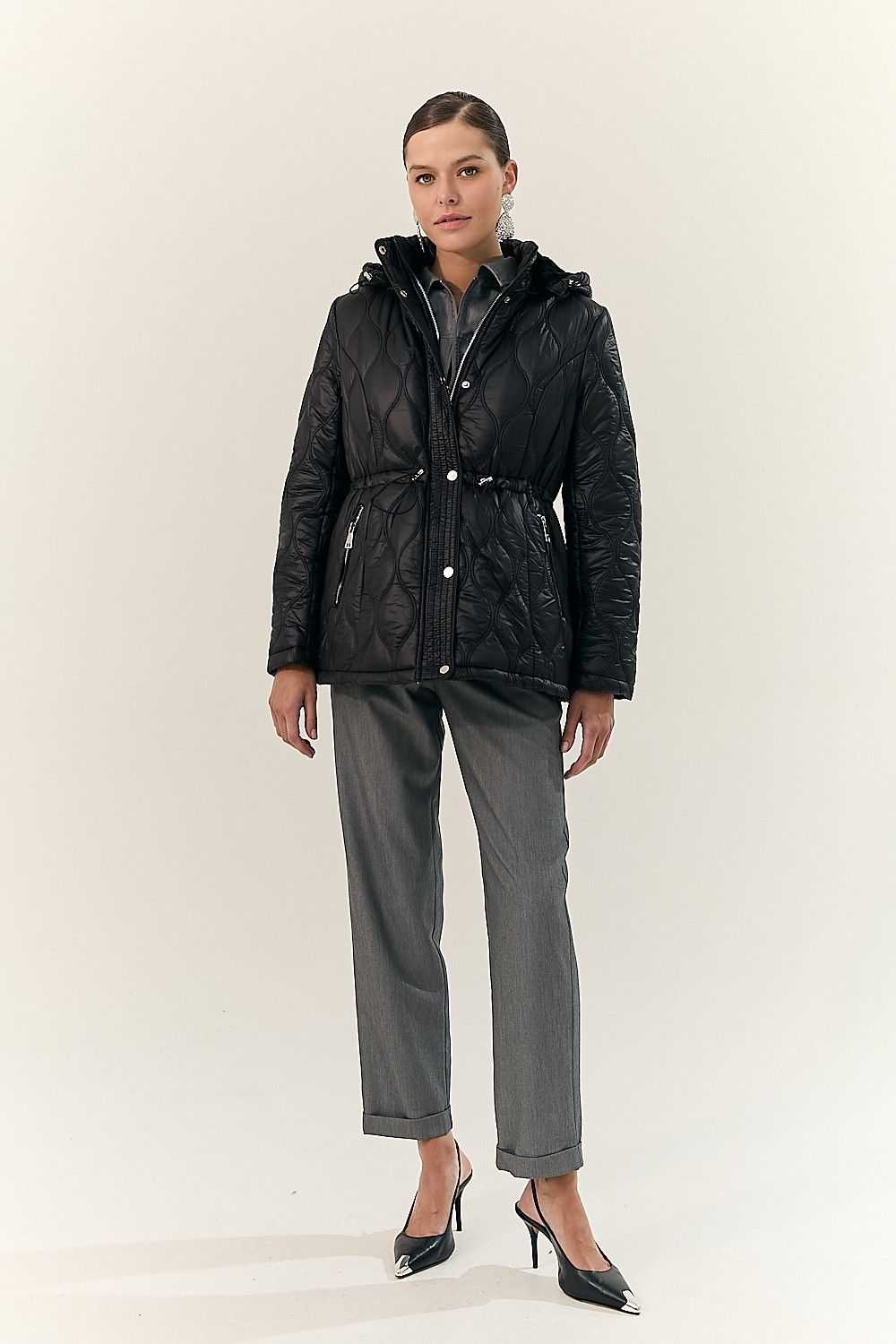 Jaqueta Maxi Puffer com Capuz Jordana