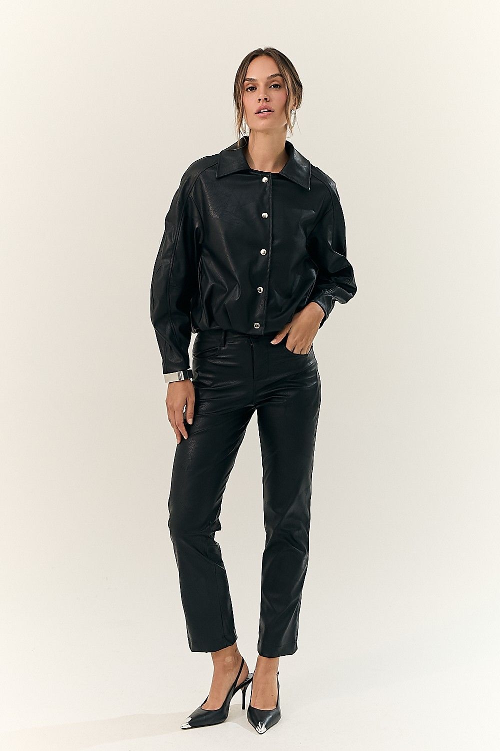 Jaqueta Bomber Like Leather Texturizado Eliane