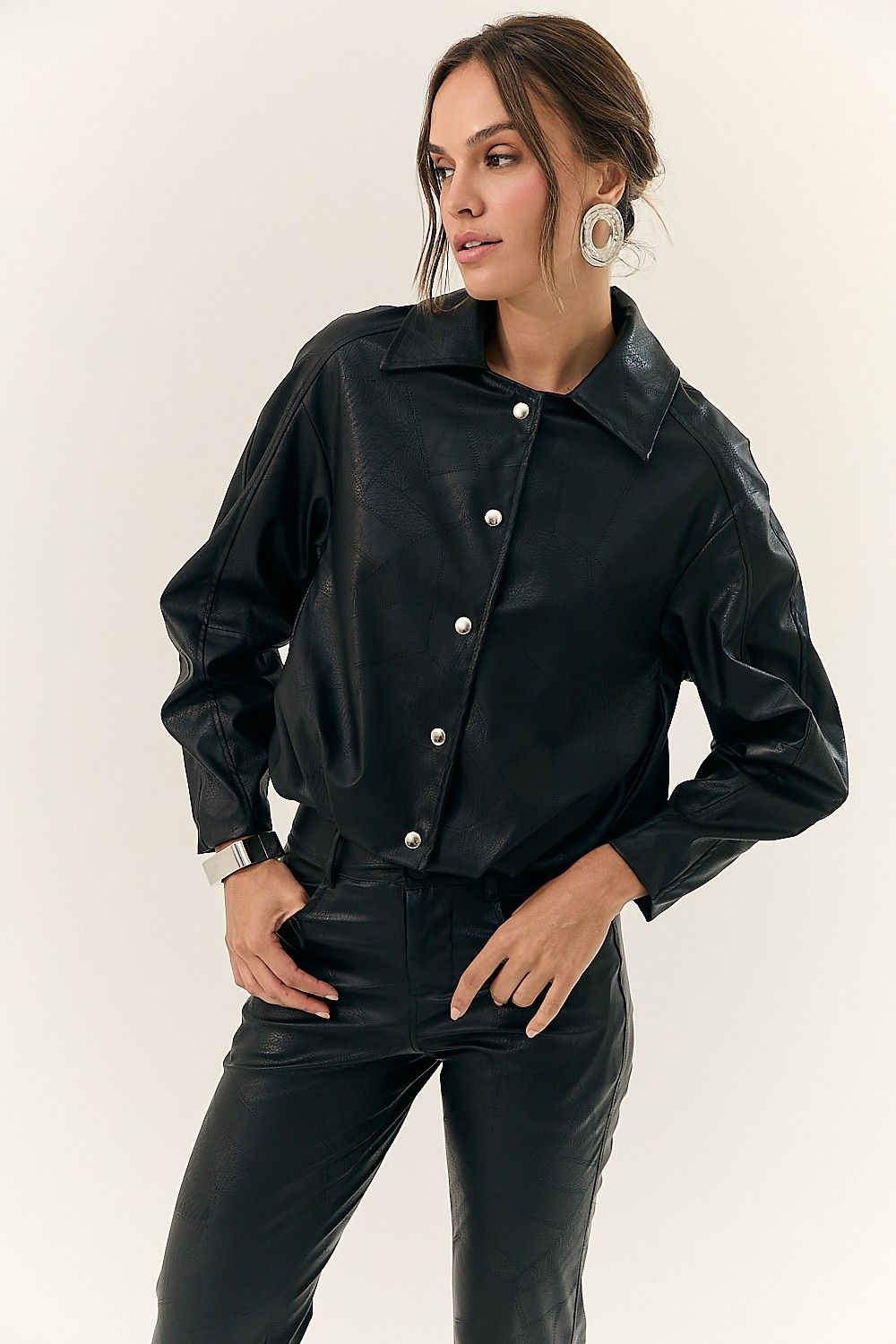 Jaqueta Bomber Like Leather Texturizado Eliane