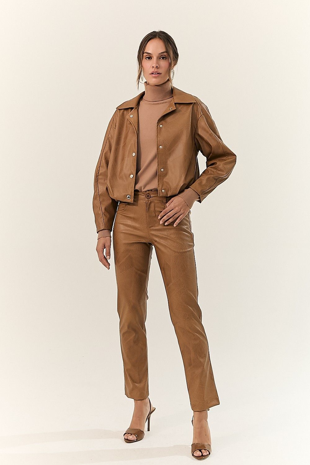 Jaqueta Bomber Like Leather Texturizado Eliane