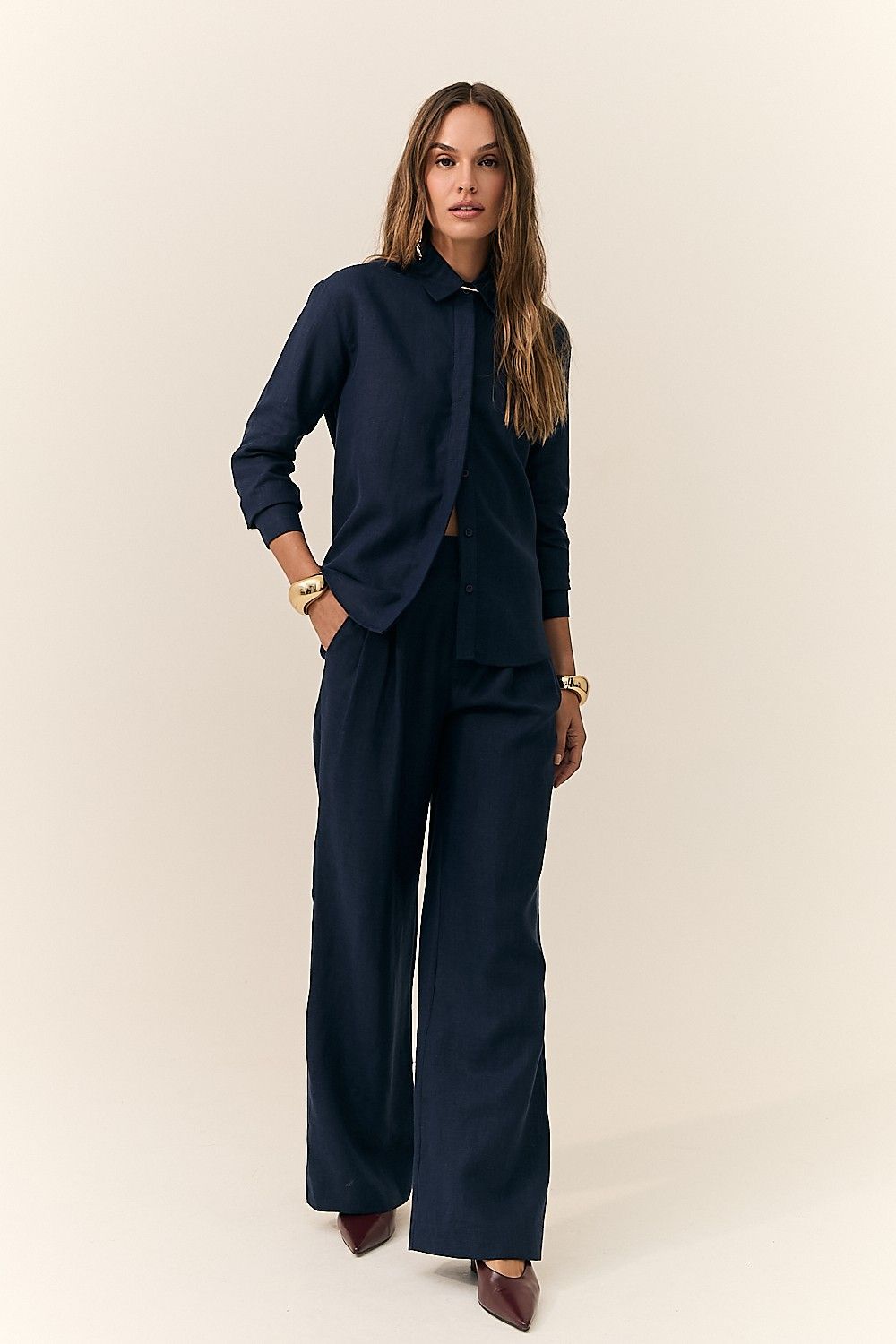 Camisa Feminina Clássica Puro Linho Carol 