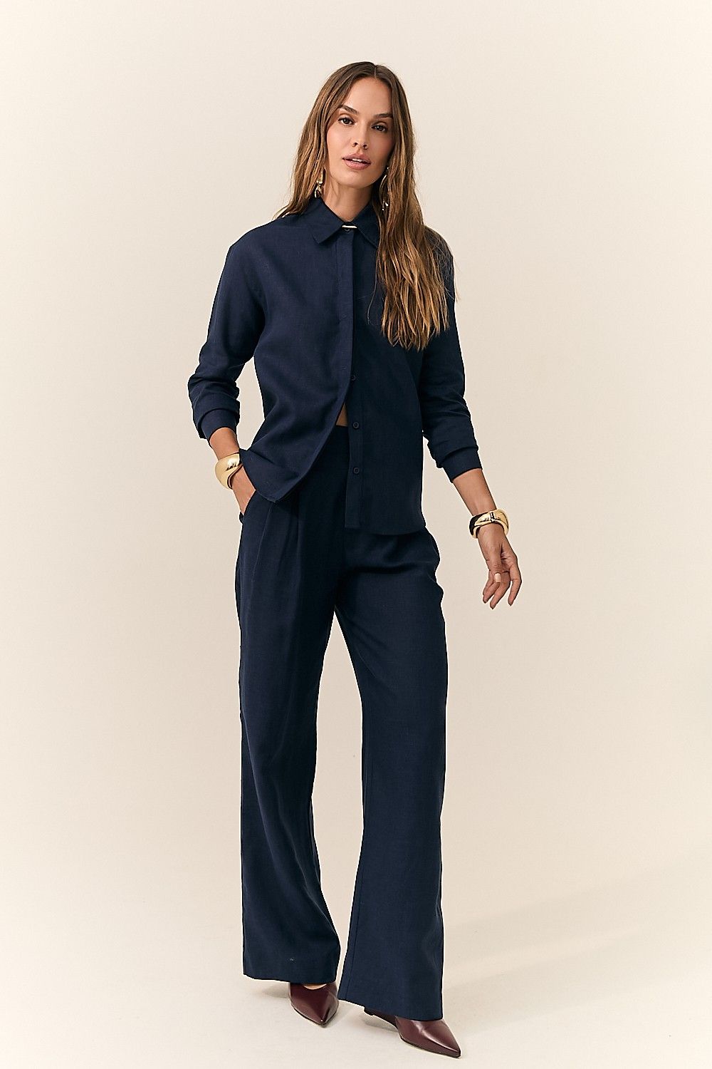 Camisa Feminina Clássica Puro Linho Carol 