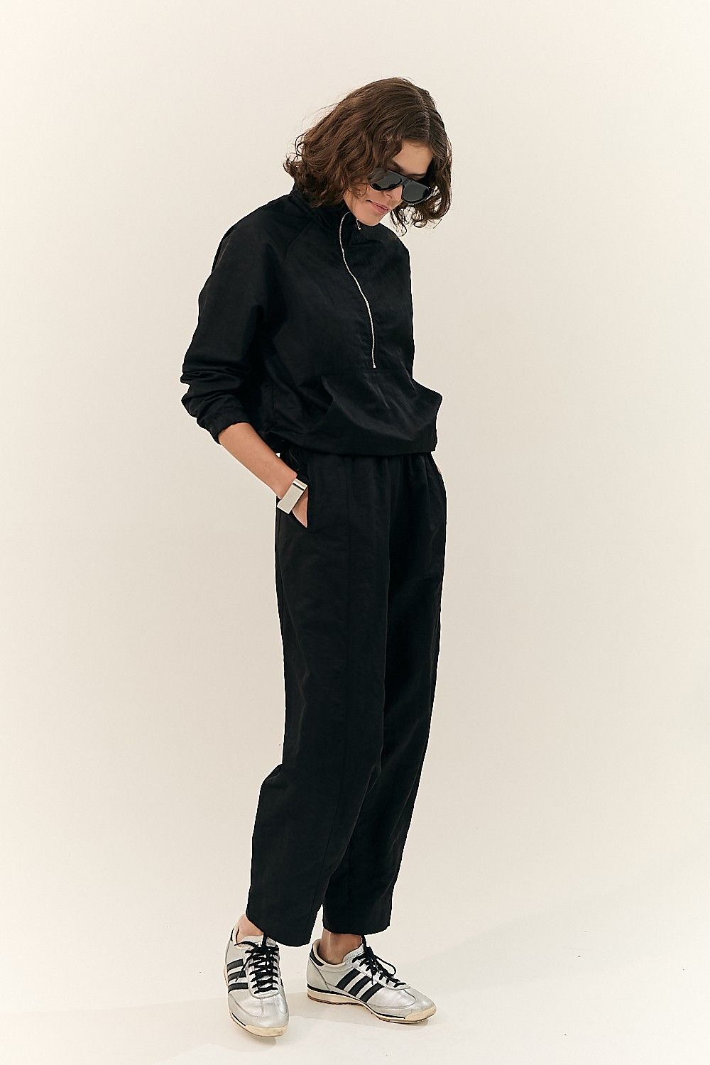 Blusa Tecno com Zíper e Bolsos Noemi