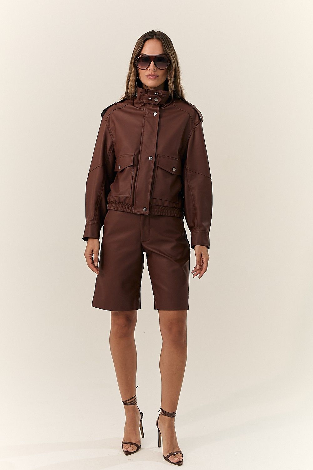 Bermuda Feminina Like Leather Mavie