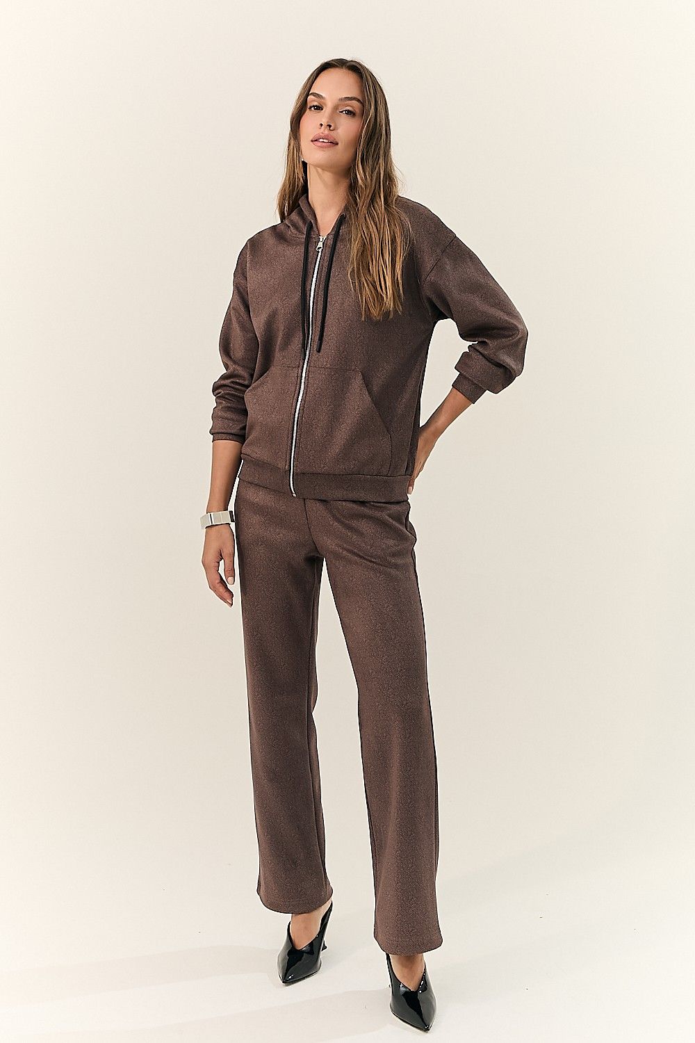 Calça Reta Feminina Cós Flannel Raissa